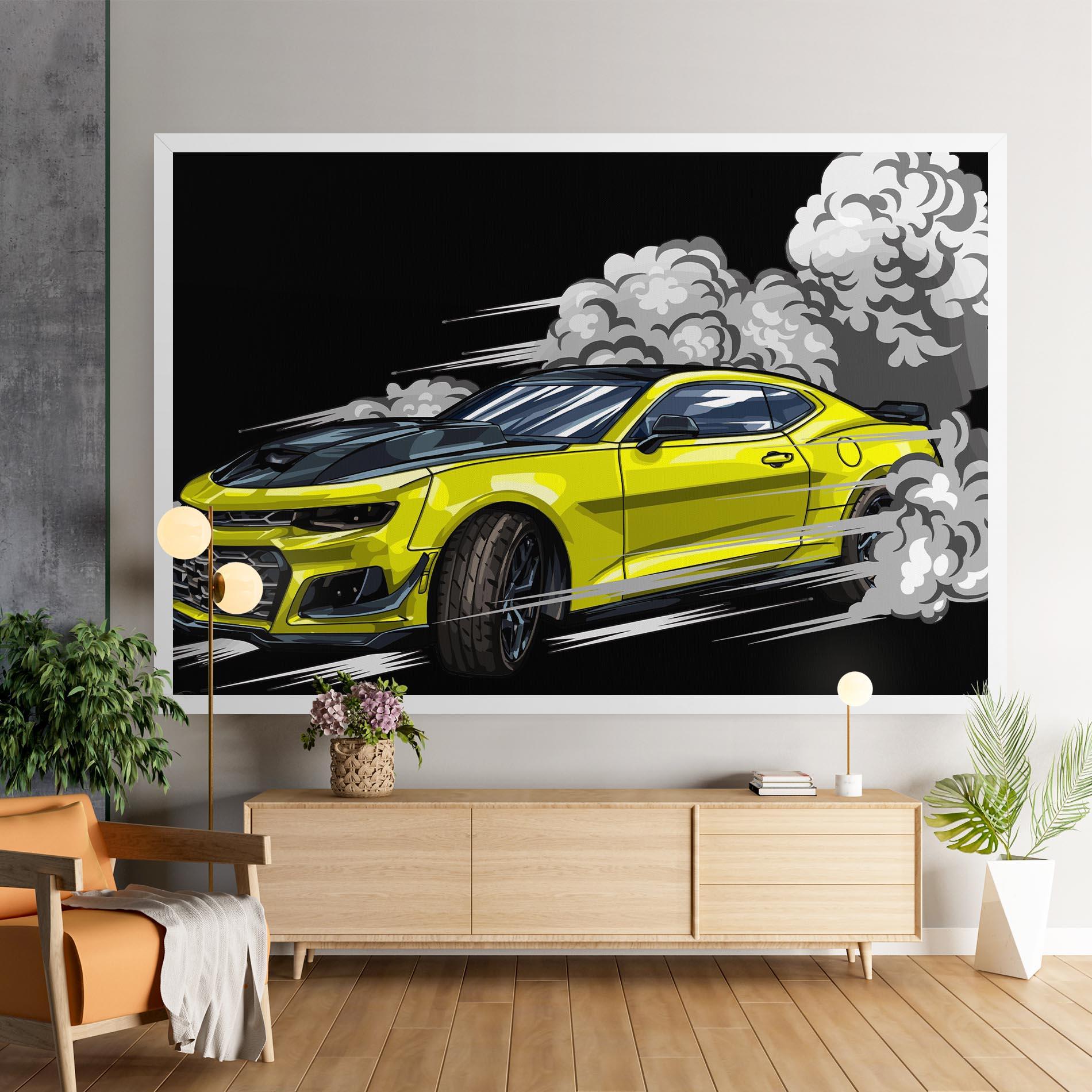 Tablou Canvas Racing Car Smoke mockup 9