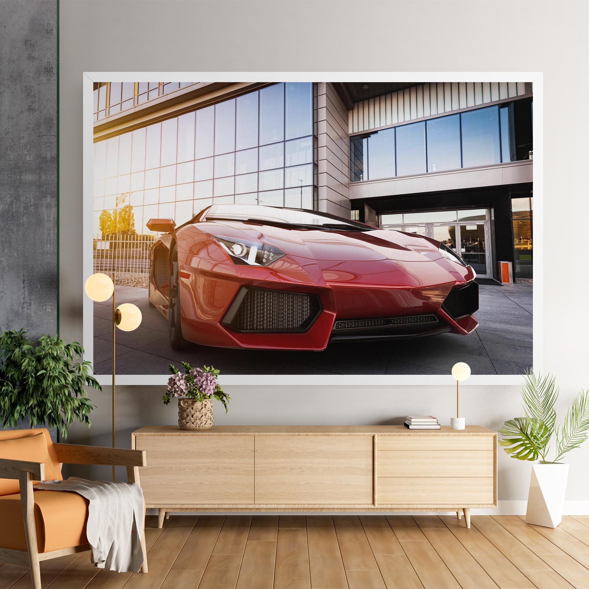 Tablou Canvas Red Lambo Outside mockup 9