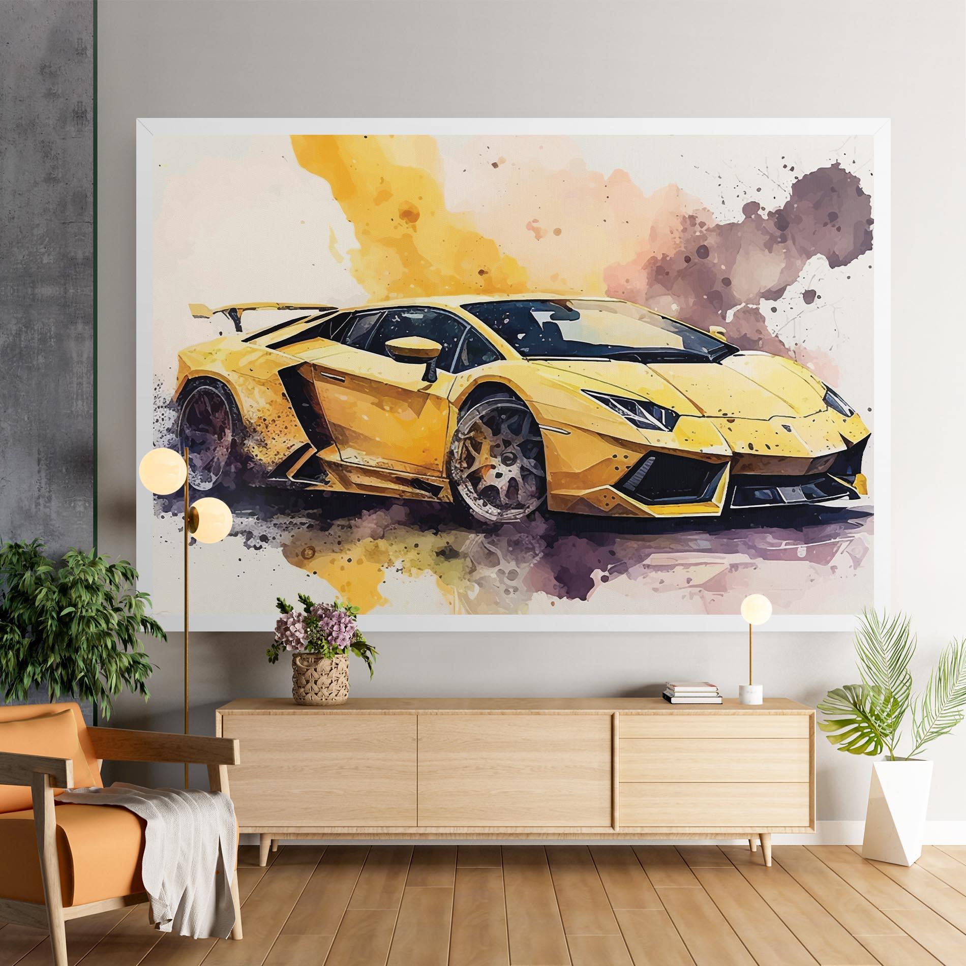 Tablou Canvas Watercolor Sport Car mockup 9