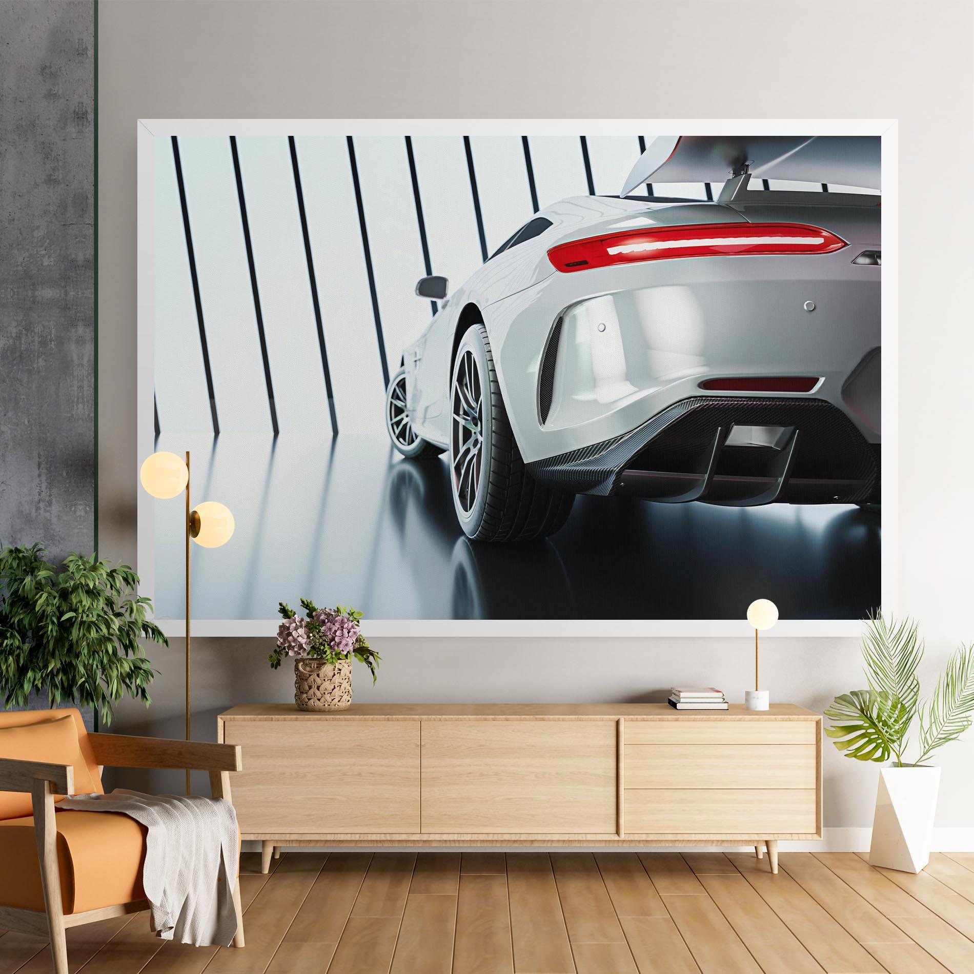 Tablou Canvas White Mercedes Amg mockup 9