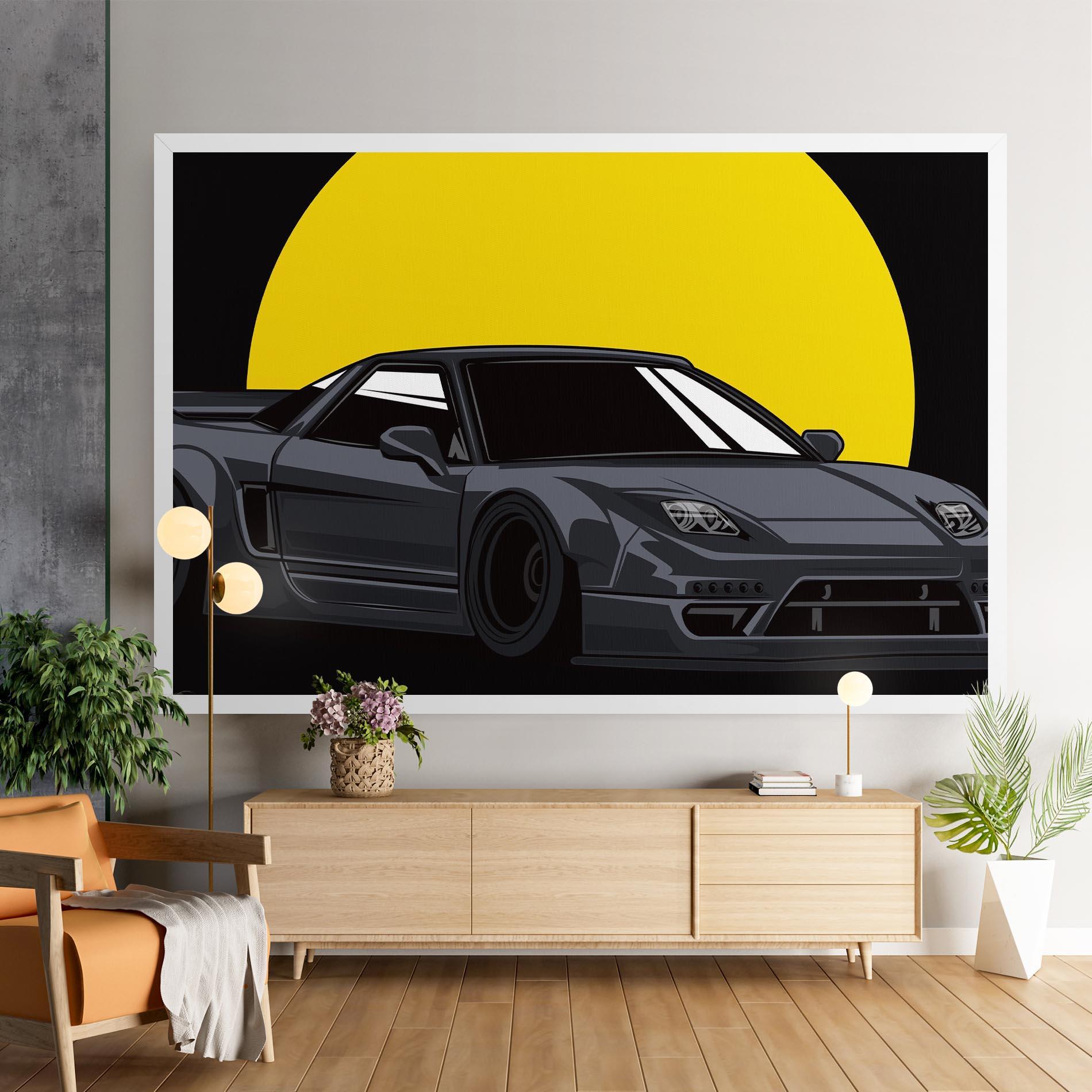 Tablou Canvas Yellow Sun Car mockup 9