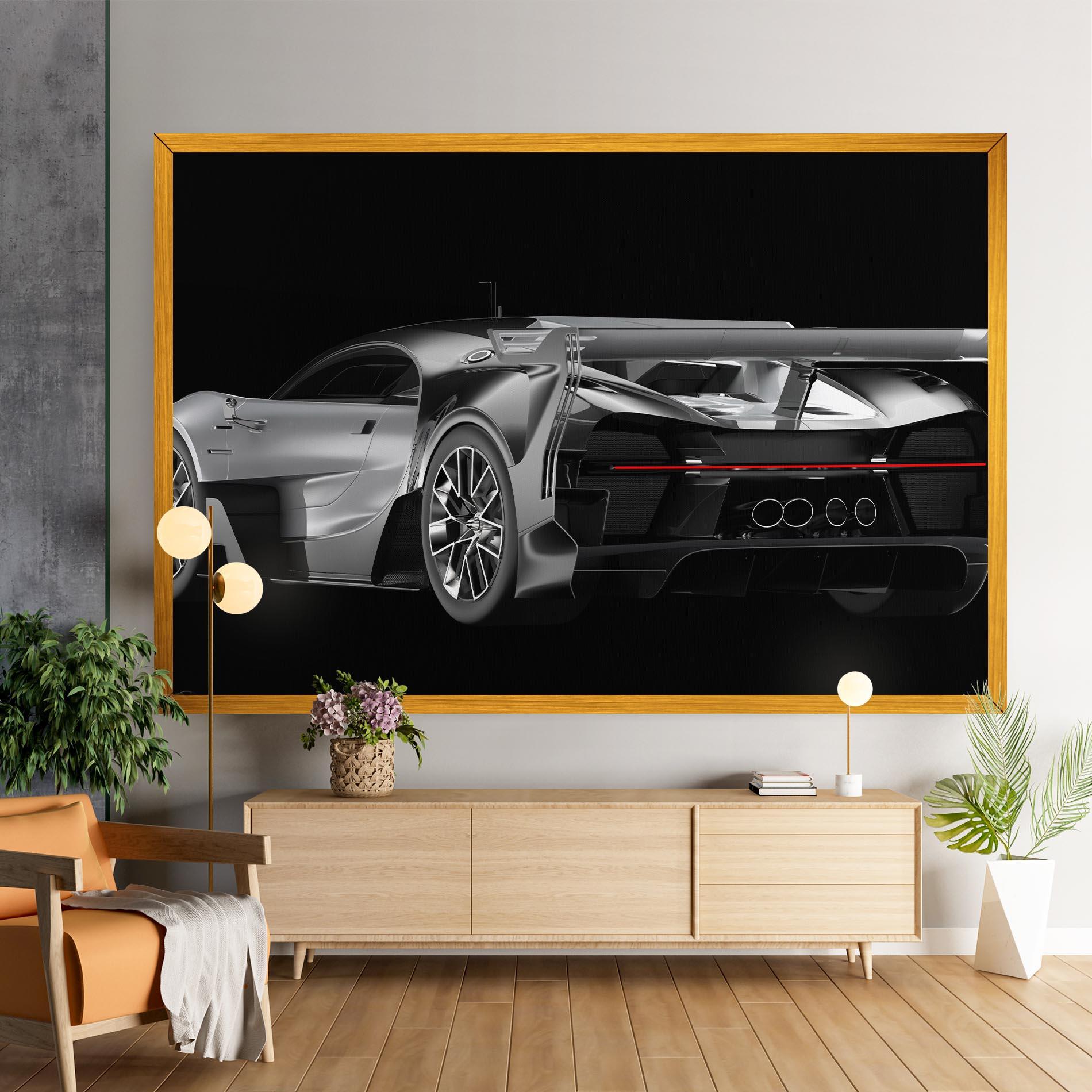 Tablou Canvas Black Rear Hypercar mockup 9