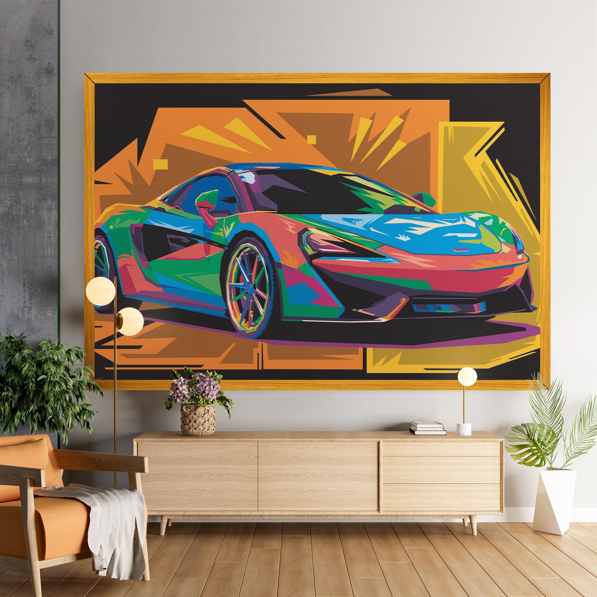 Tablou Canvas Colorful Sport Car mockup 9