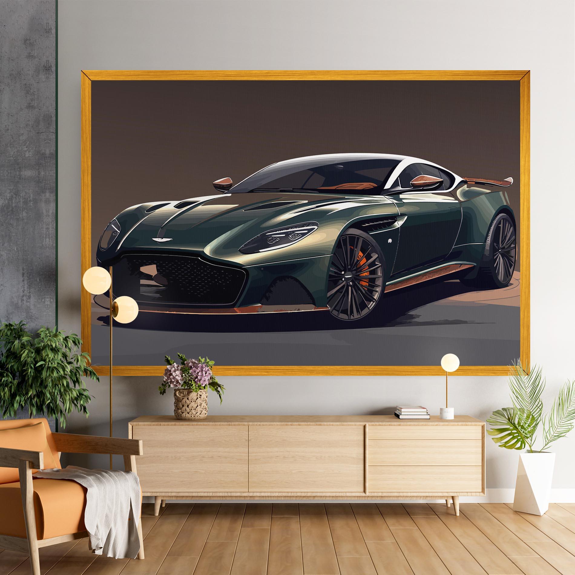 Tablou Canvas Dark Green Car mockup 9