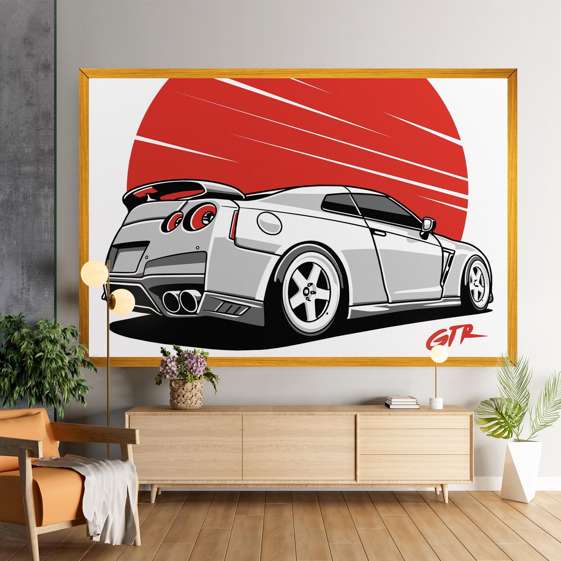 Grey Gtr Car mockup 9