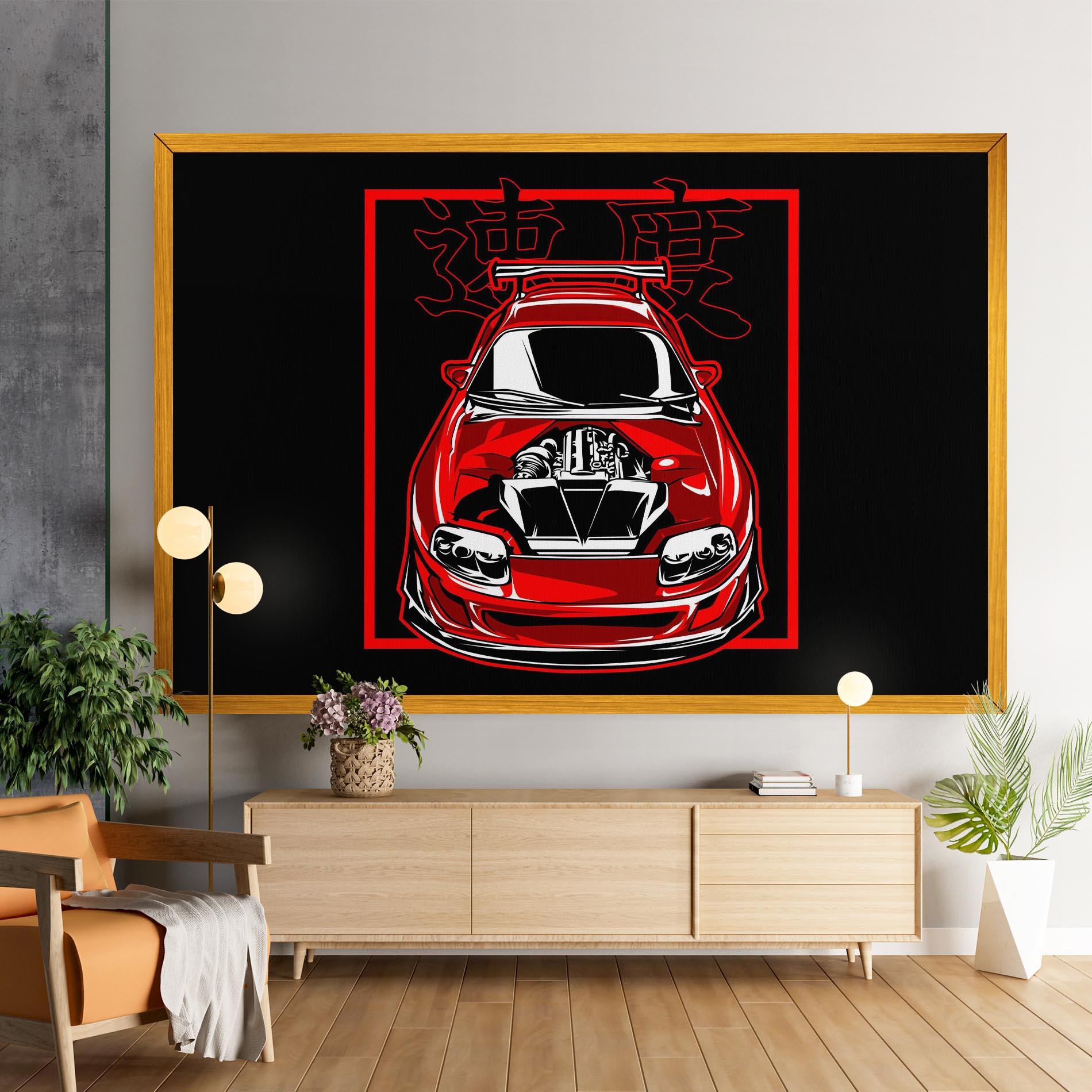 Tablou Canvas Japanese Red Car mockup 9