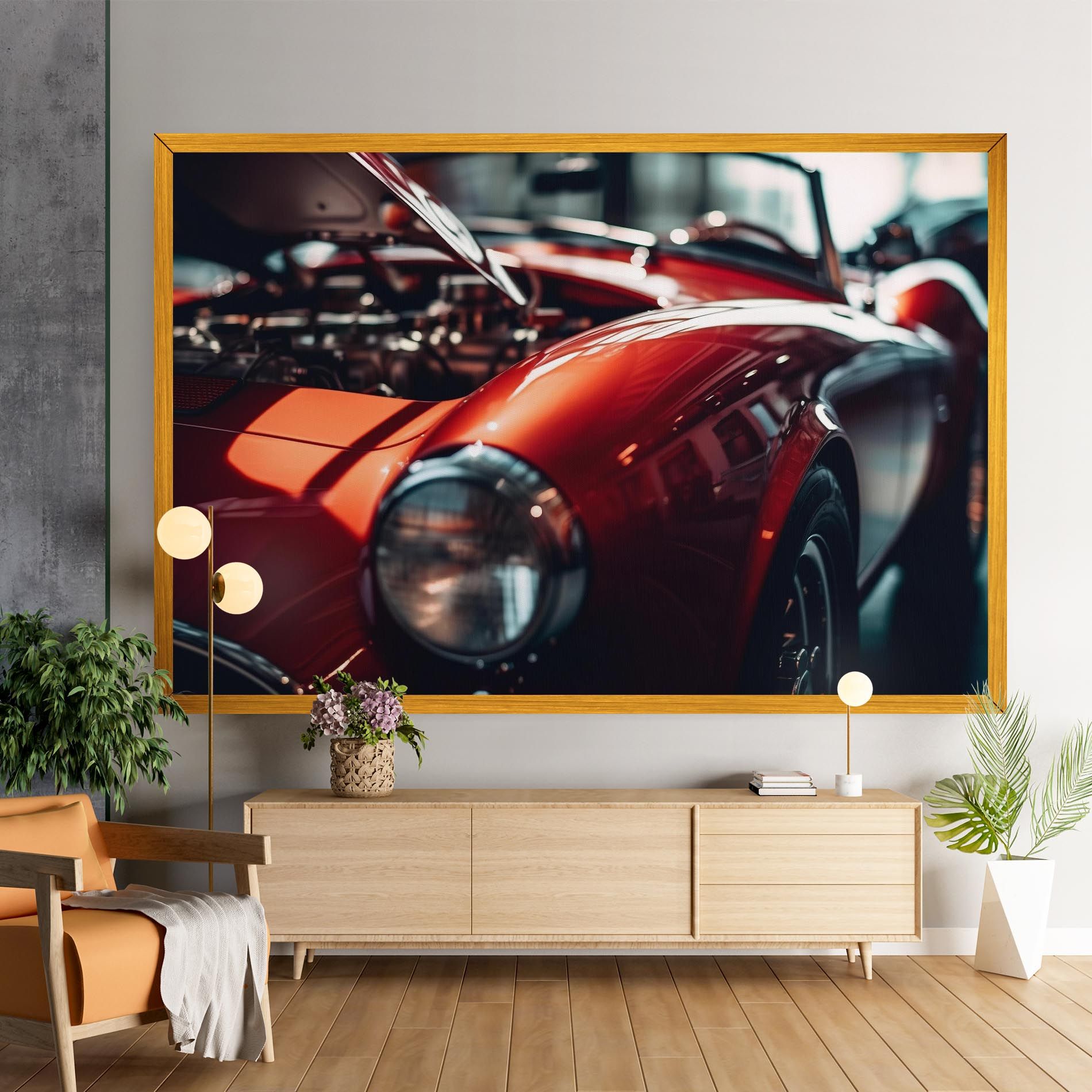 Old Vintage Red Car mockup 9