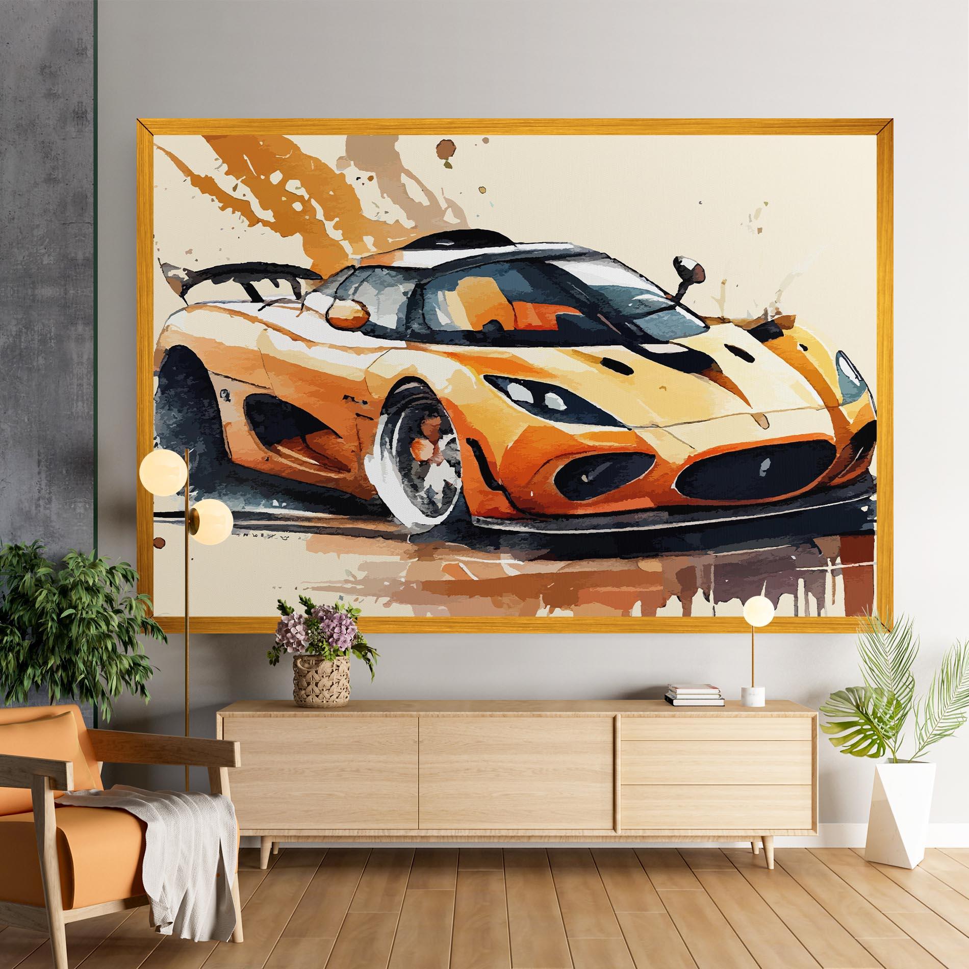 Tablou Canvas Orange Paint Car mockup 9