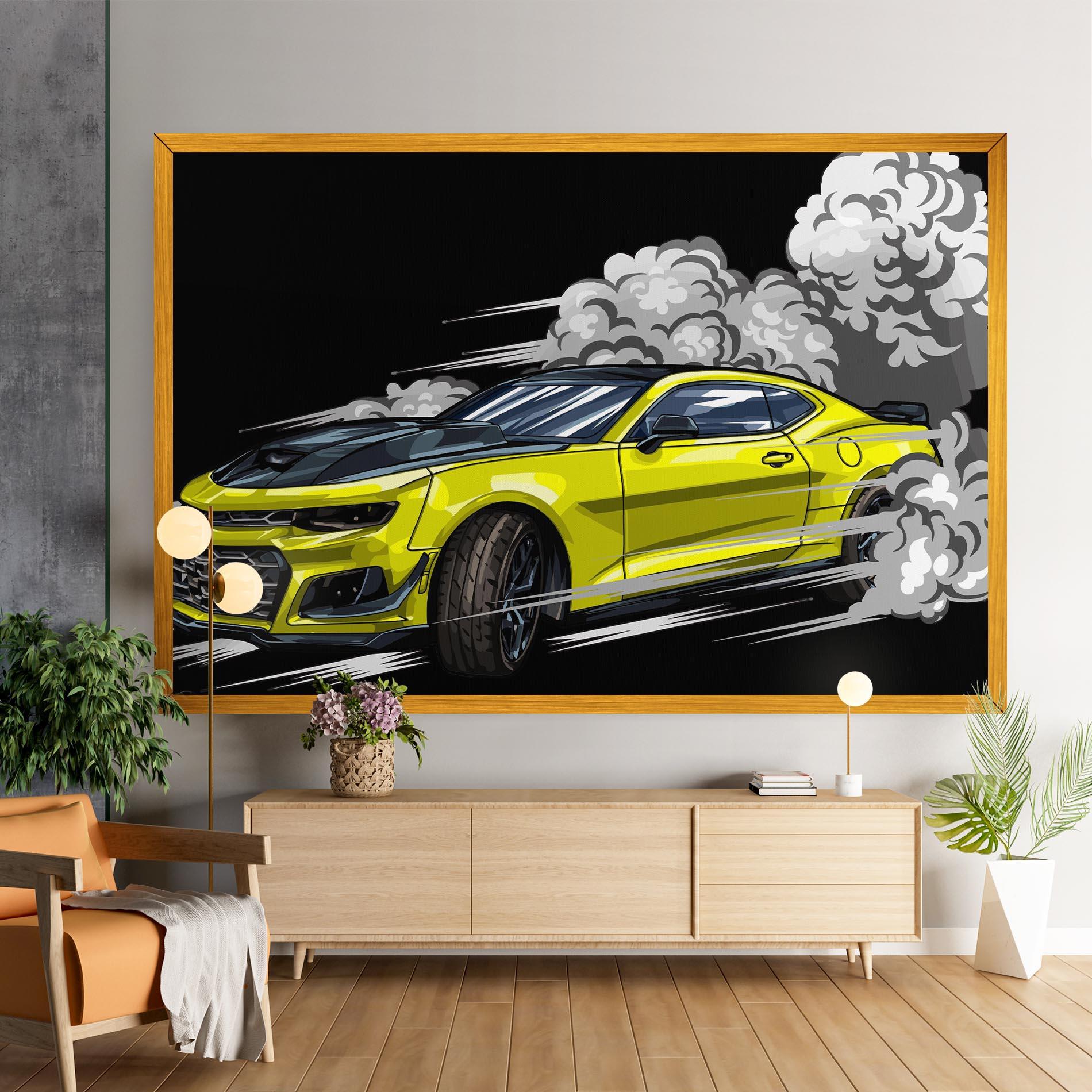 Tablou Canvas Racing Car Smoke mockup 9