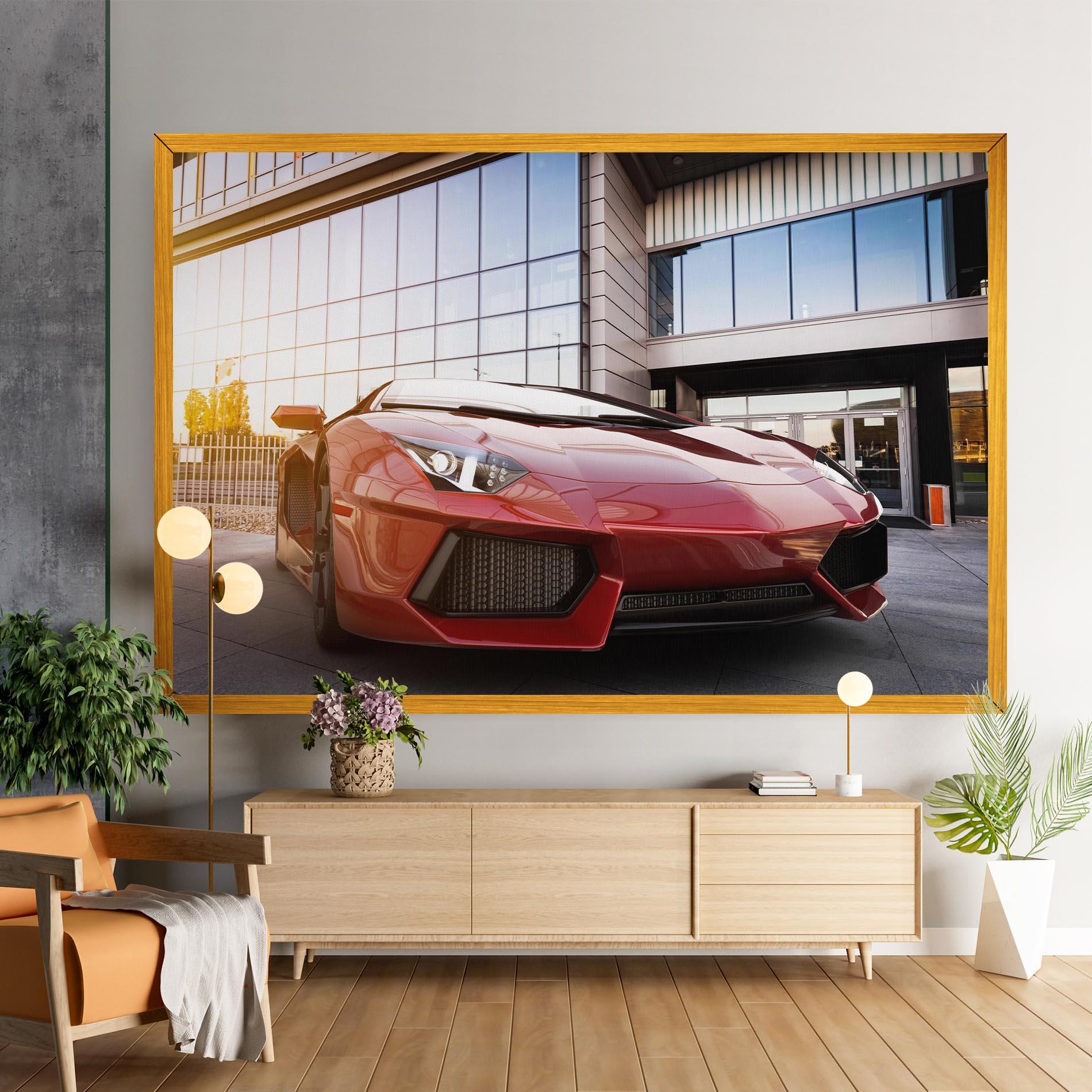 Tablou Canvas Red Lambo Outside mockup 9
