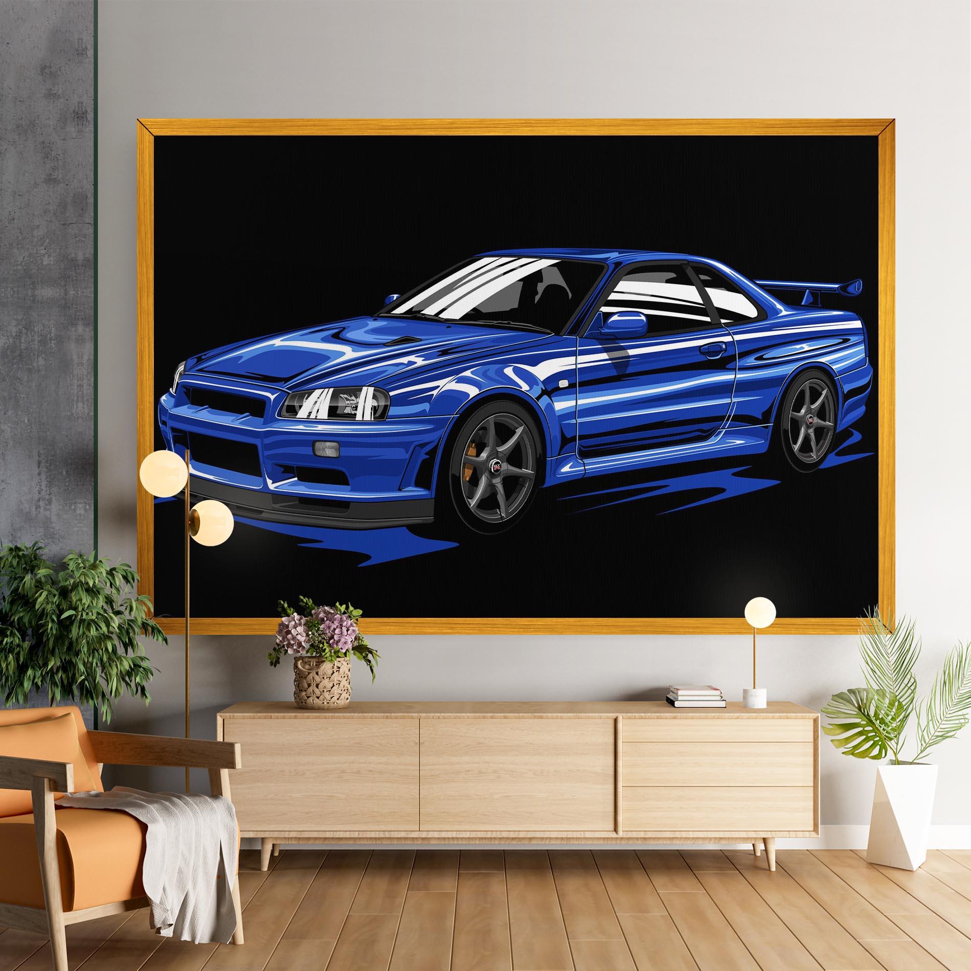 Tablou Canvas Sport Blue Car mockup 9