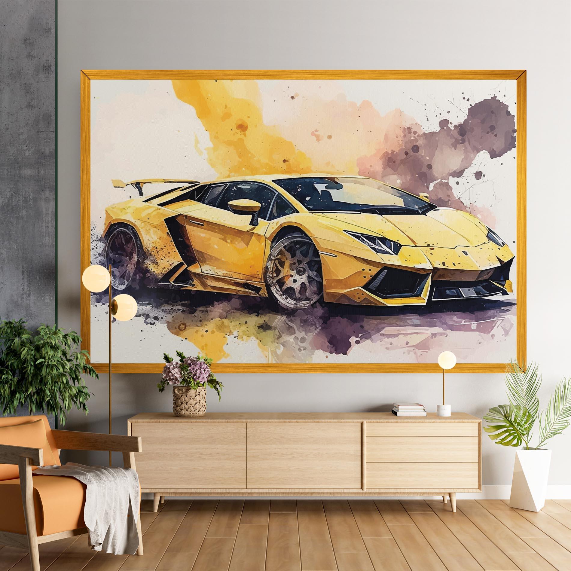 Tablou Canvas Watercolor Sport Car mockup 9