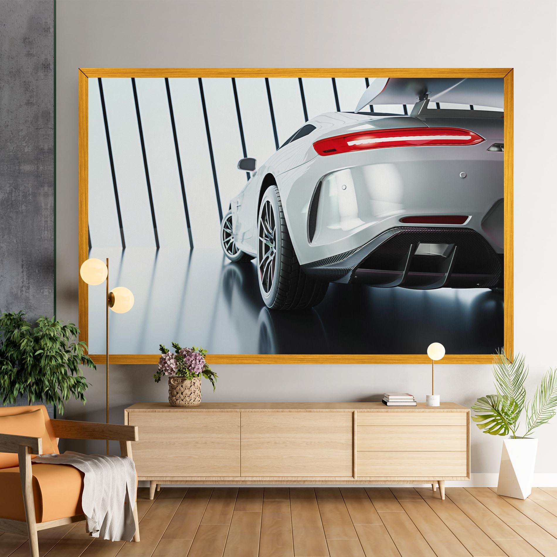 Tablou Canvas White Mercedes Amg mockup 9