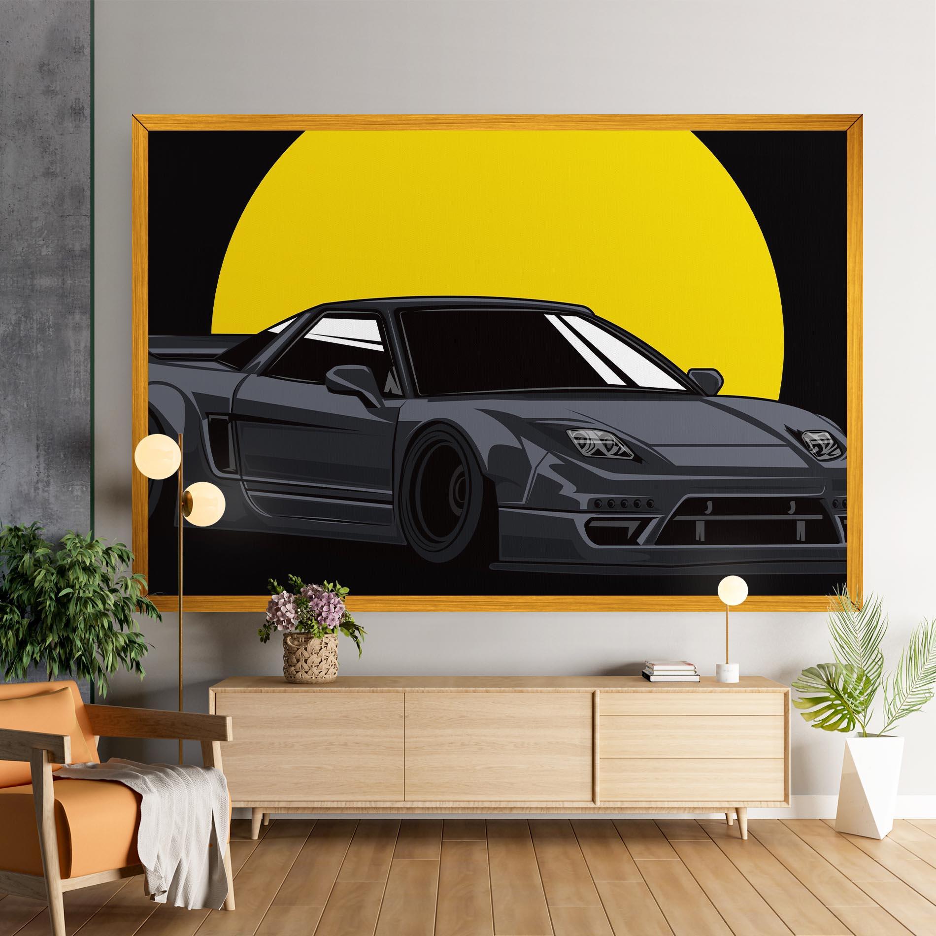 Tablou Canvas Yellow Sun Car mockup 9