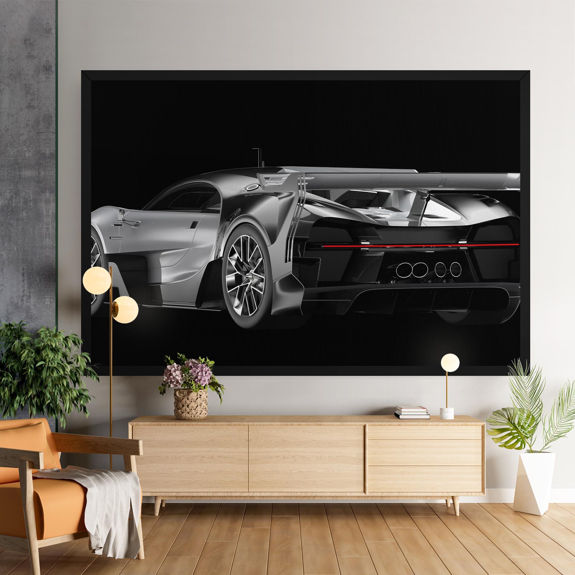 Tablou Canvas Black Rear Hypercar mockup 9