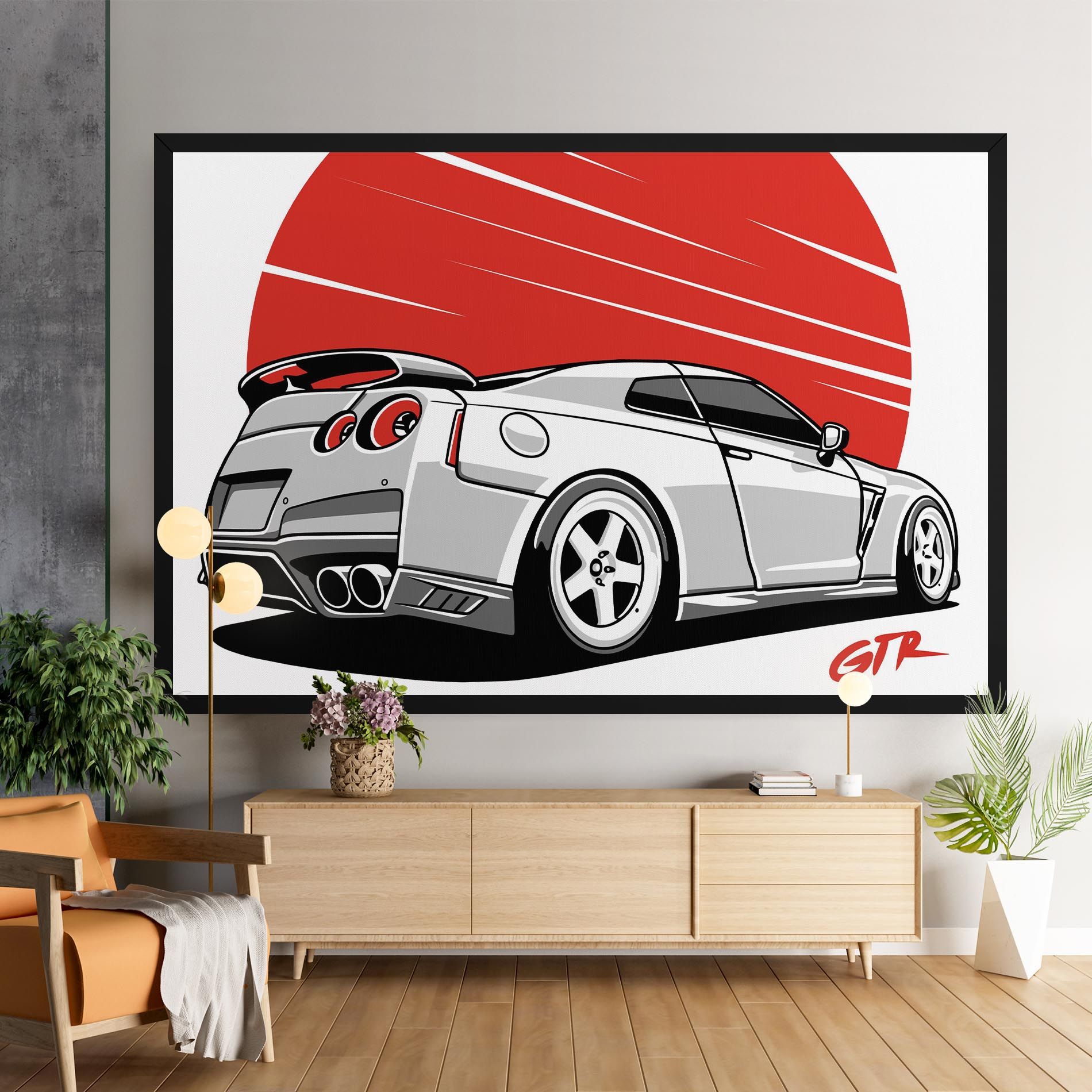 Grey Gtr Car mockup 9