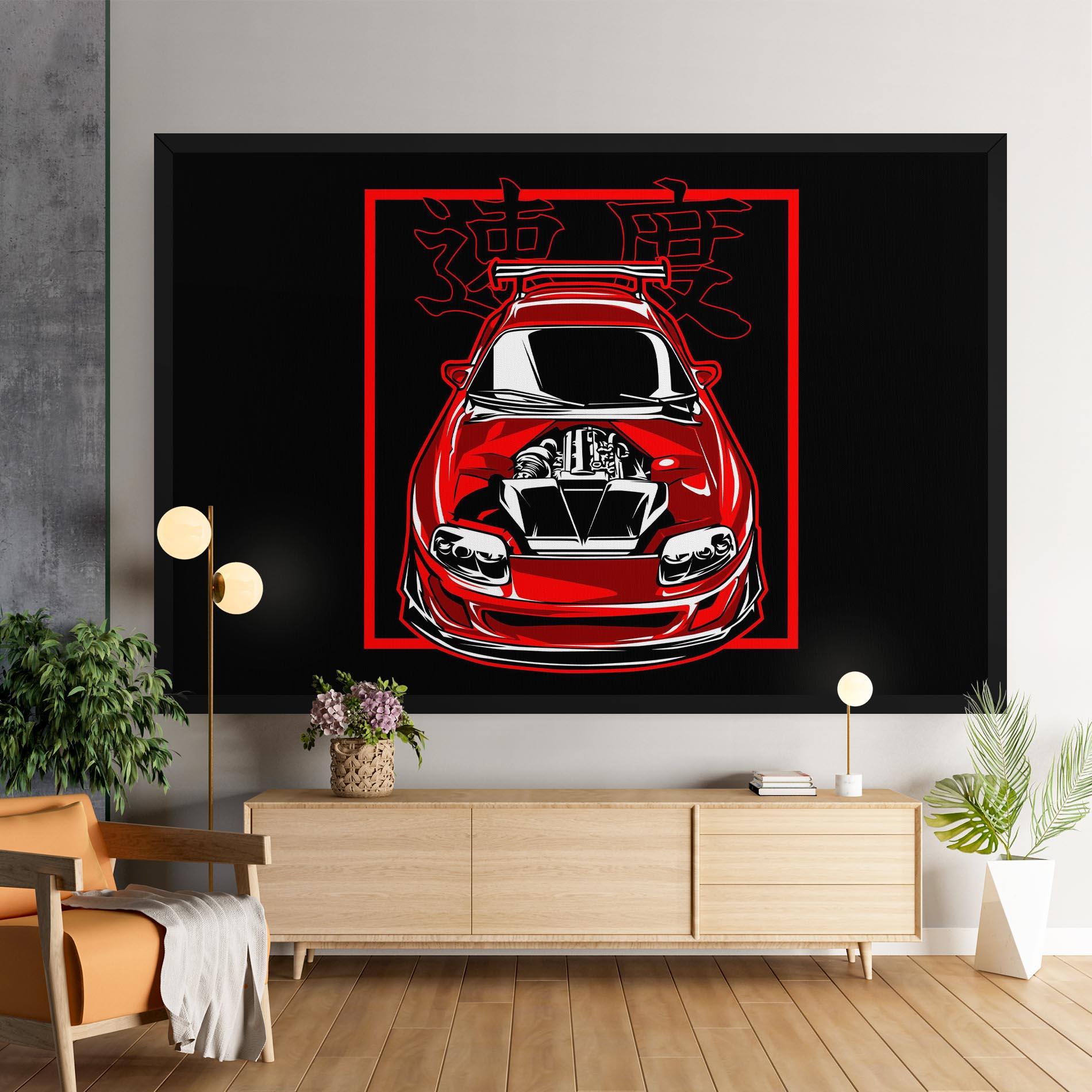 Tablou Canvas Japanese Red Car mockup 9