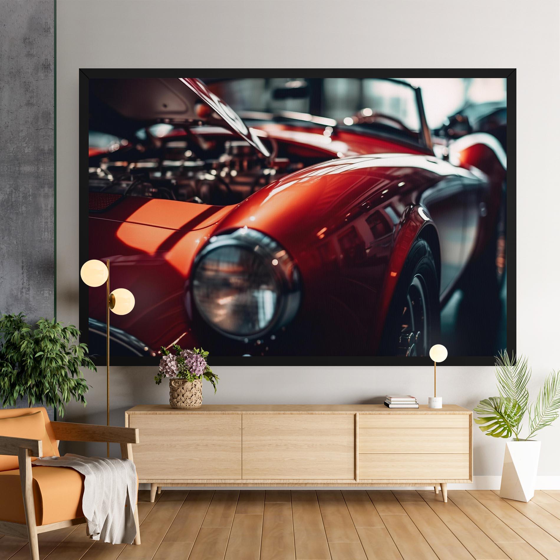 Tablou Canvas Old Vintage Red Car mockup 9