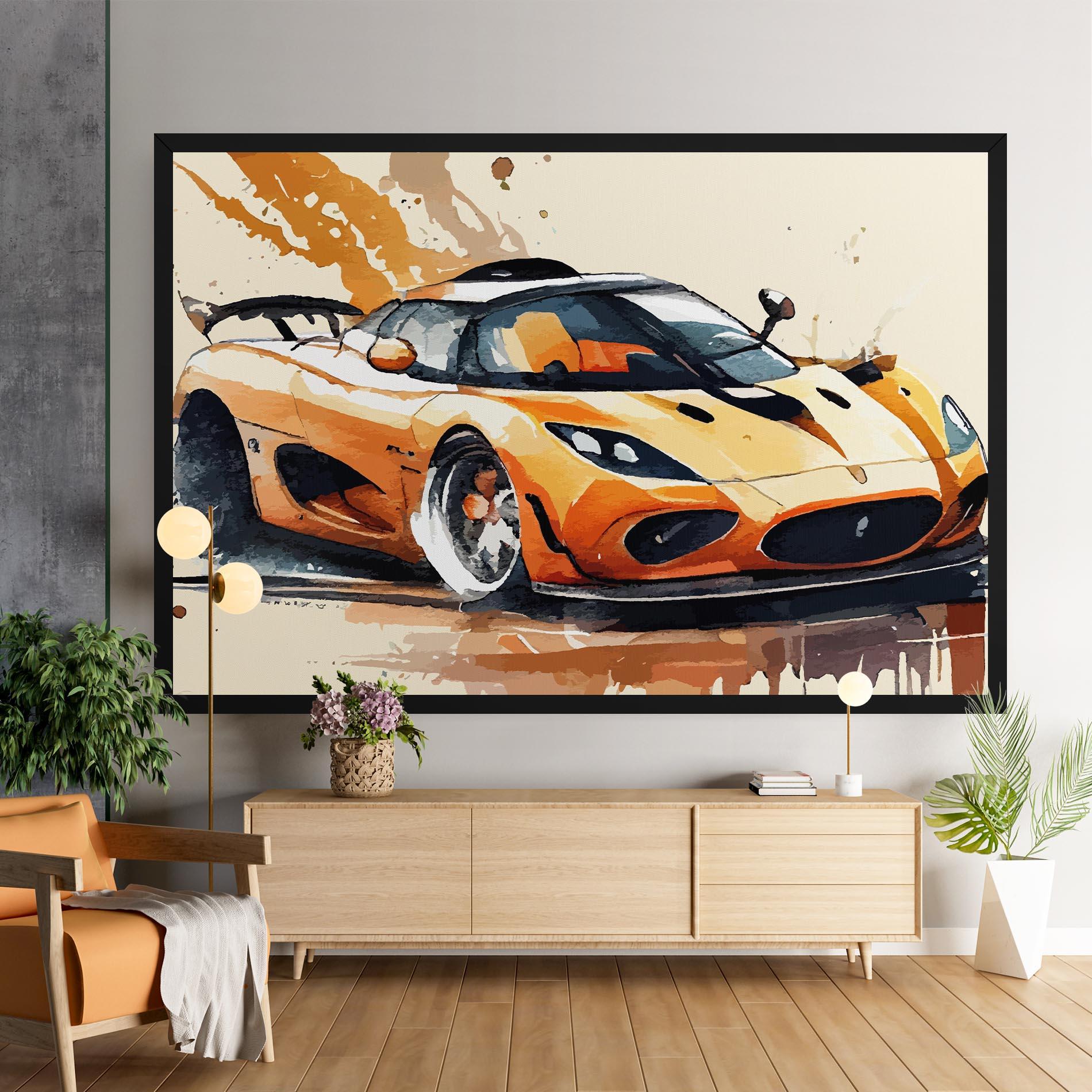 Tablou Canvas Orange Paint Car mockup 9