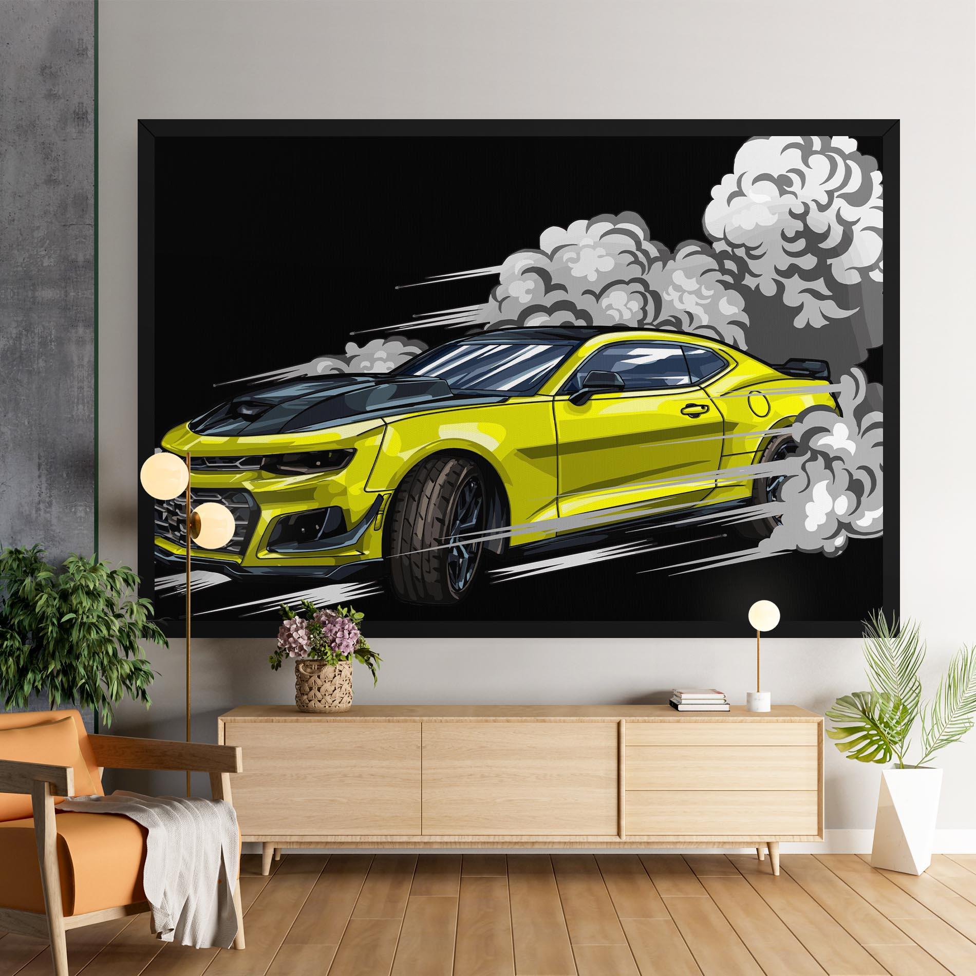 Tablou Canvas Racing Car Smoke mockup 9