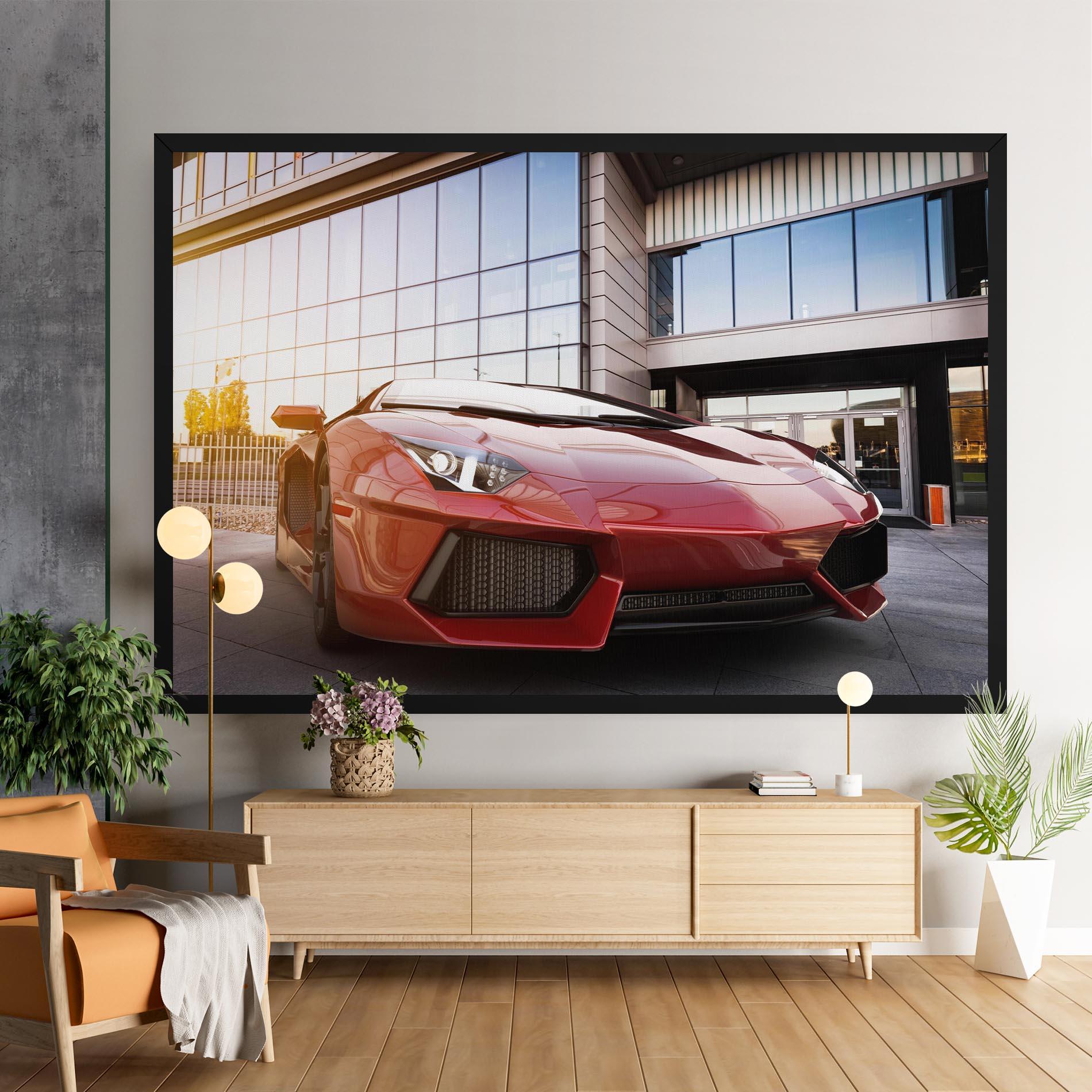 Tablou Canvas Red Lambo Outside mockup 9