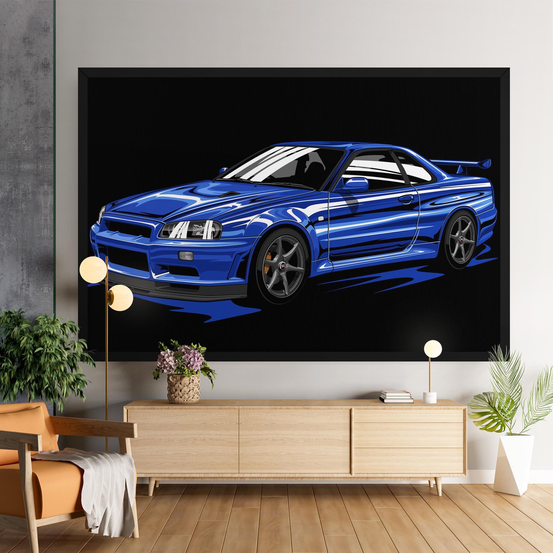 Tablou Canvas Sport Blue Car mockup 9