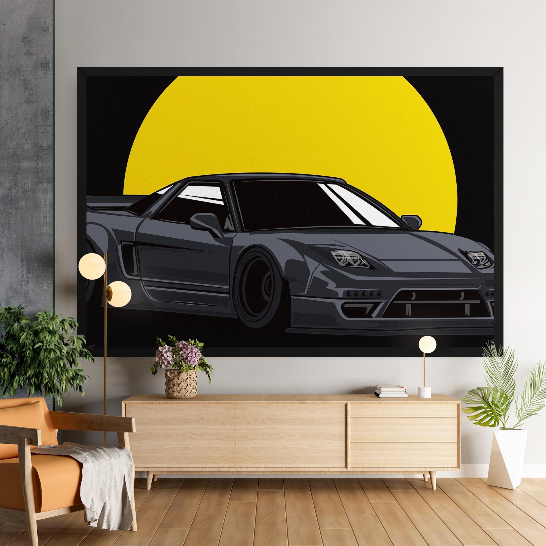 Tablou Canvas Yellow Sun Car mockup 9