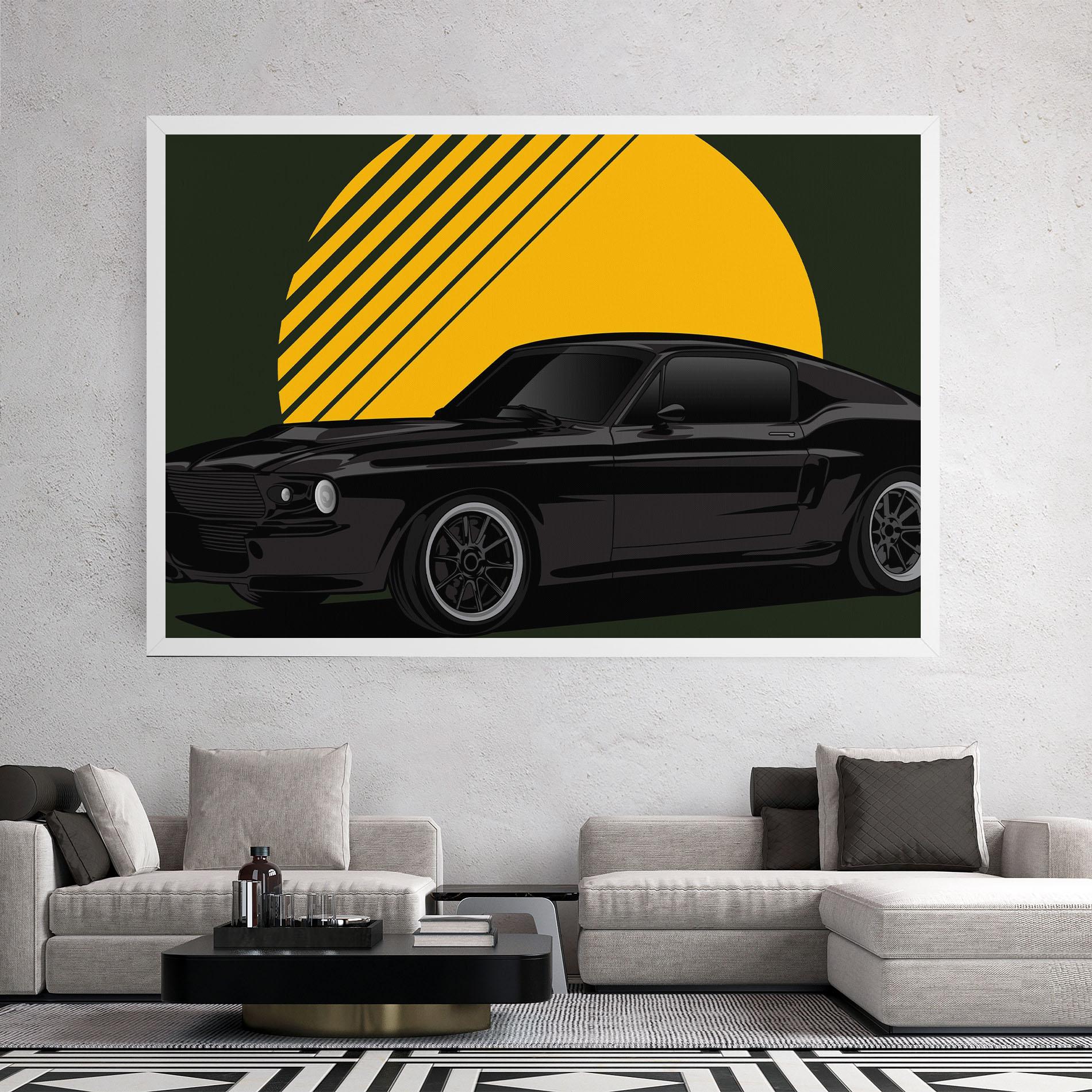 Tablou Canvas Black Car Sun mockup 2
