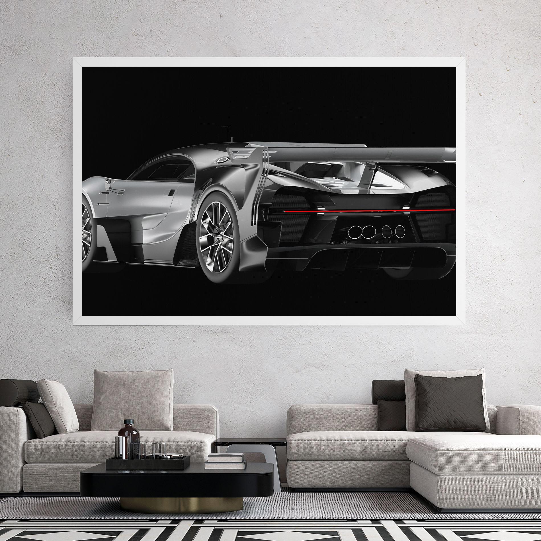Tablou Canvas Black Rear Hypercar mockup 2