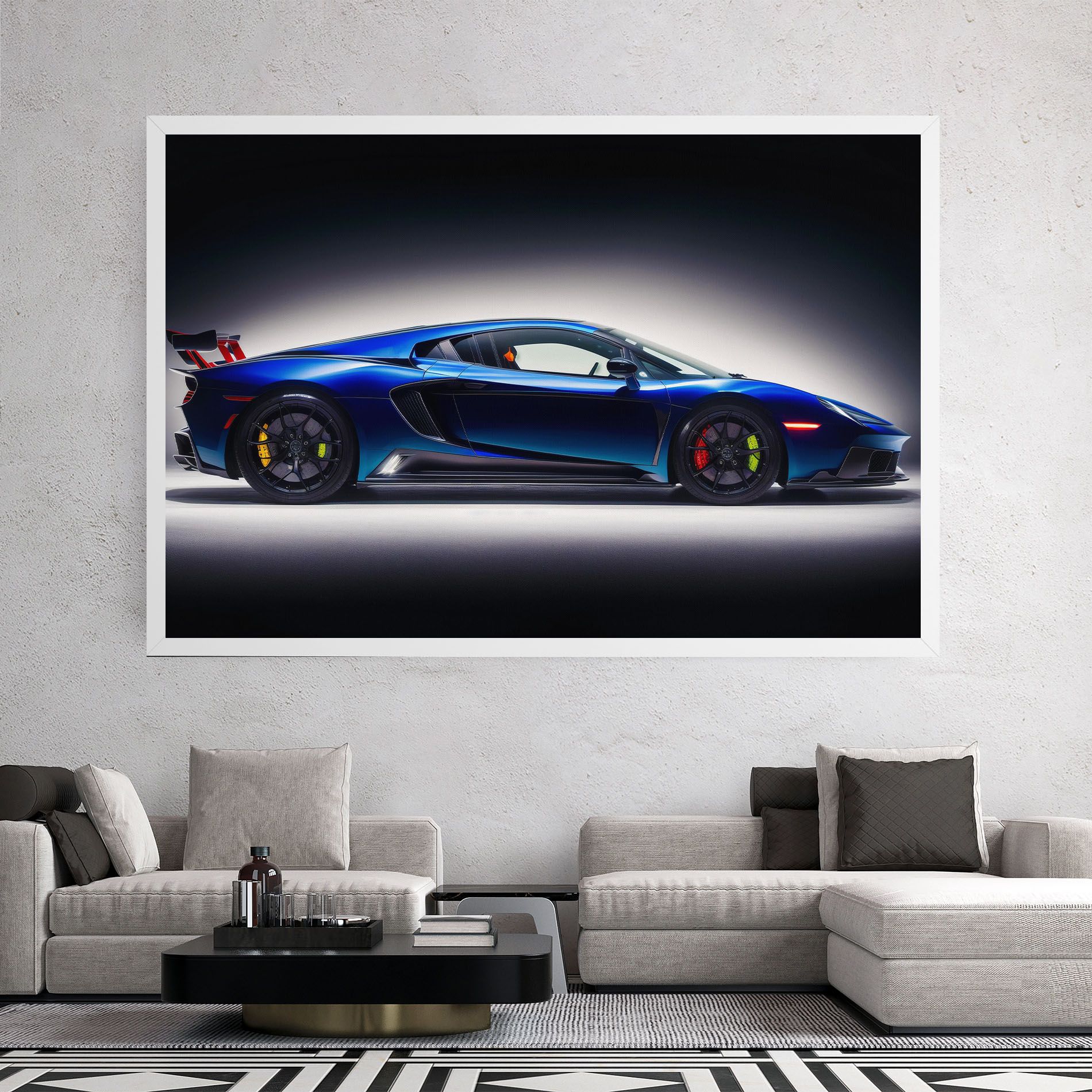 Blue Hypercar Side mockup 2