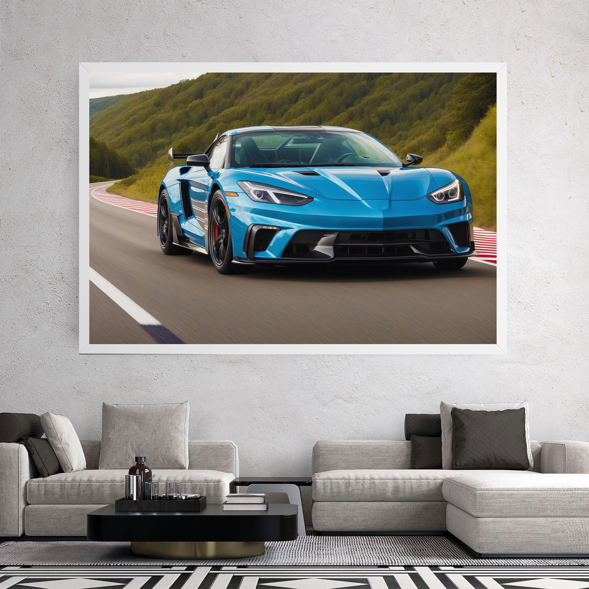 Tablou Canvas Blue Sport Car mockup 2
