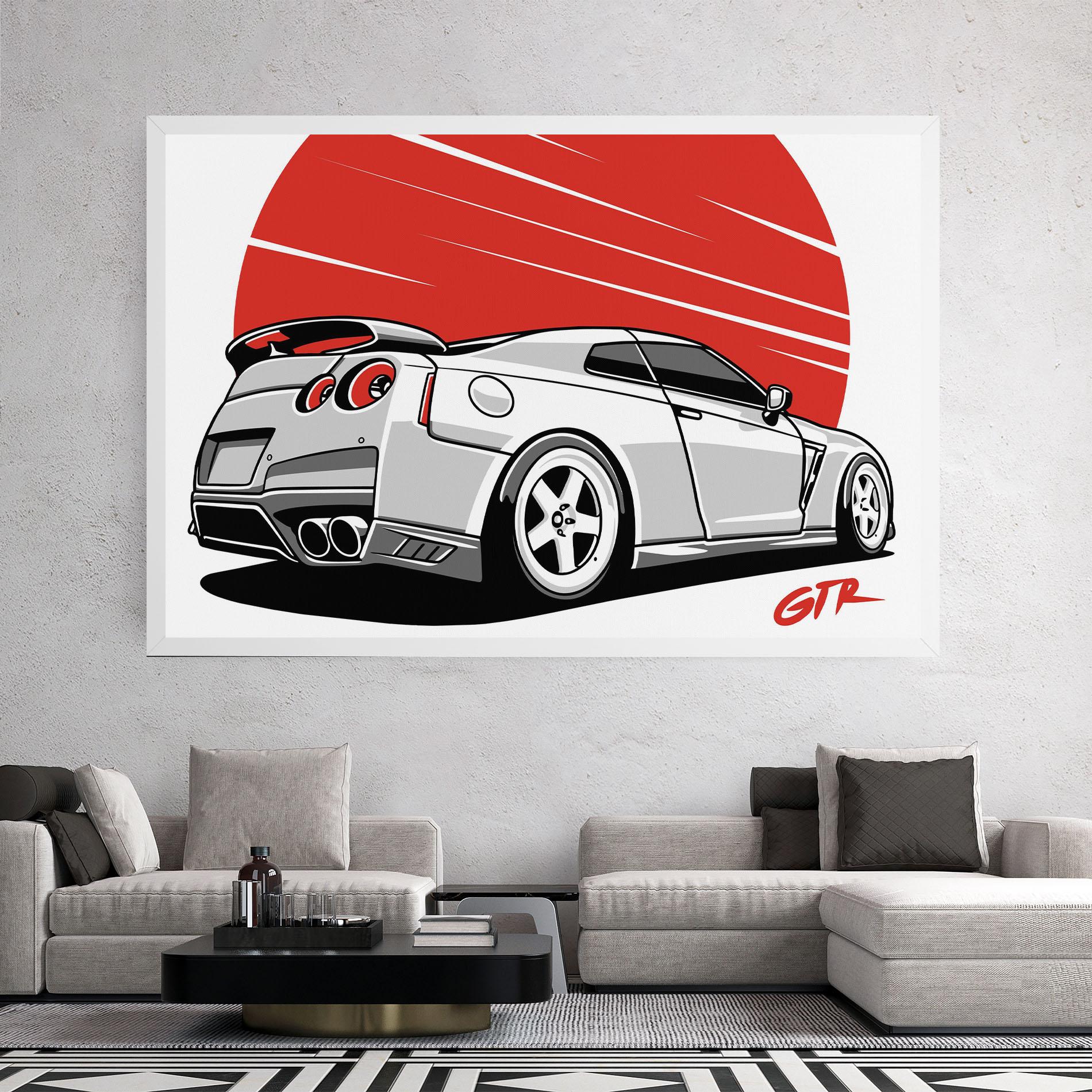 Tablou Canvas Grey Gtr Car mockup 2