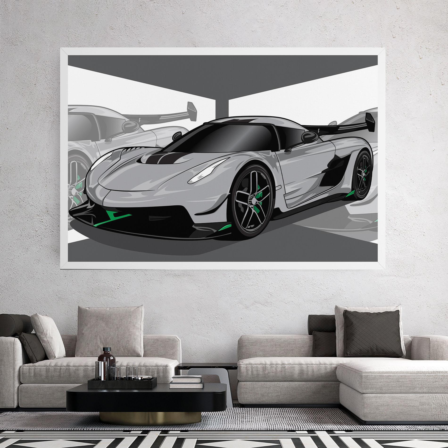 Tablou Canvas Grey Sport Car mockup 2
