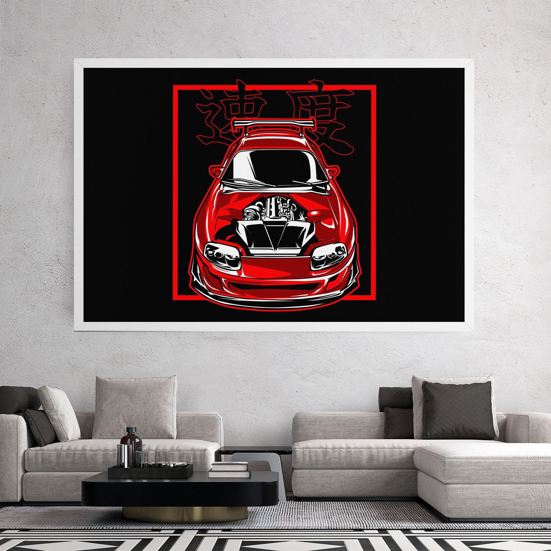 Tablou Canvas Japanese Red Car mockup 2