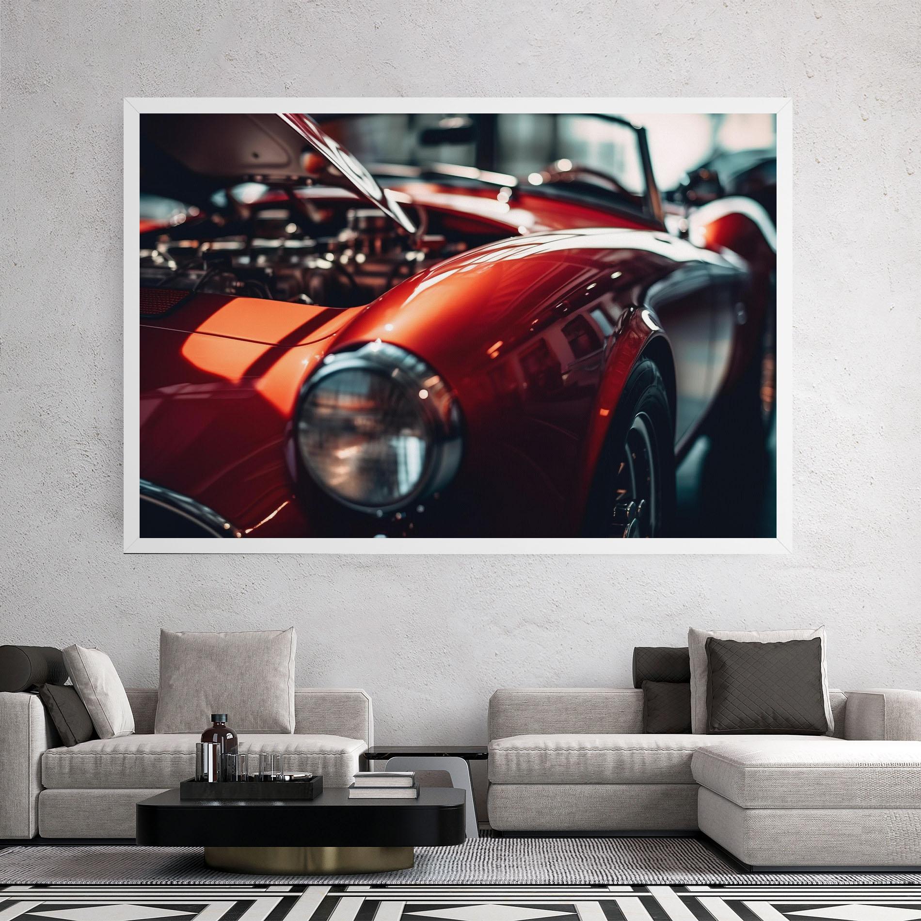 Tablou Canvas Old Vintage Red Car mockup 2