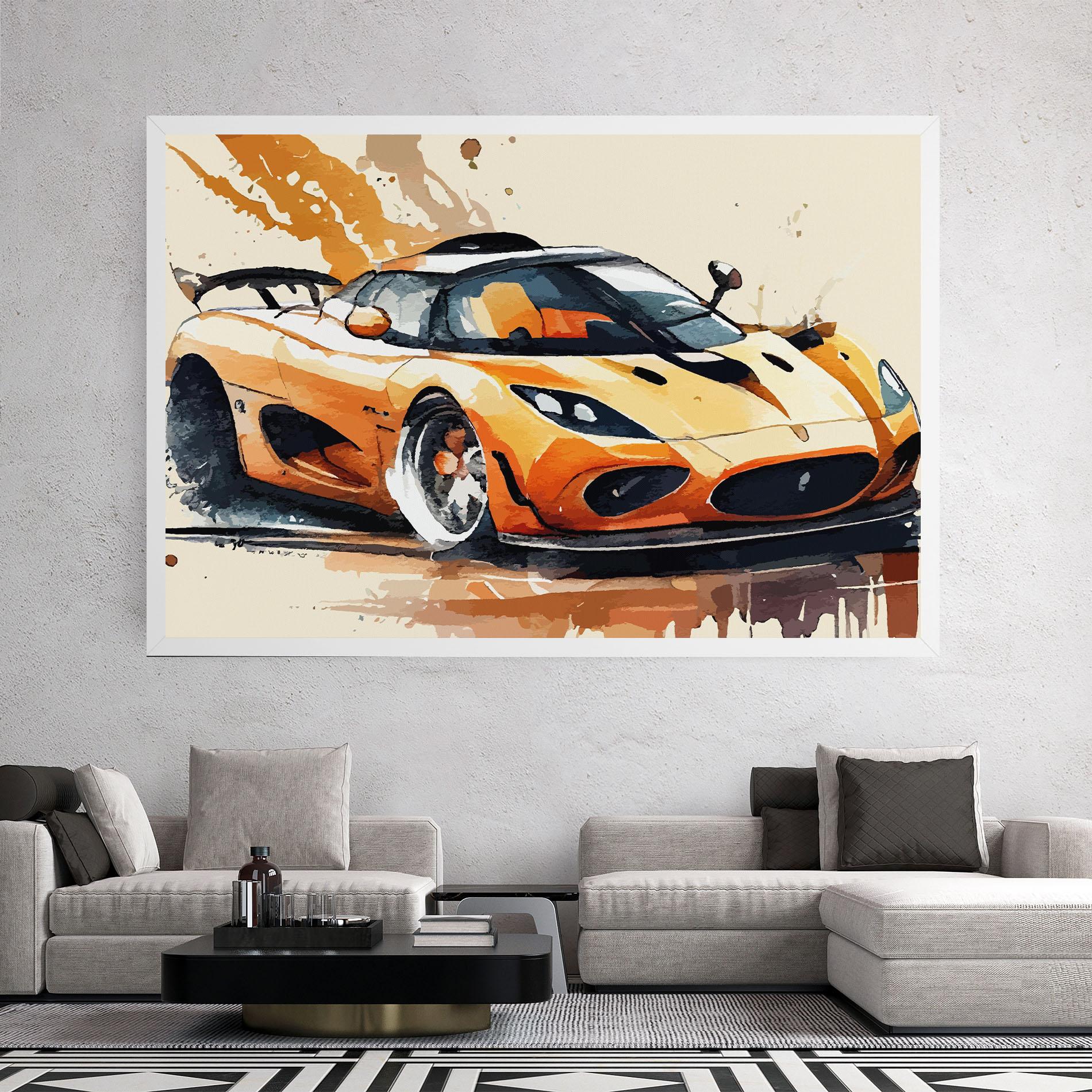 Tablou Canvas Orange Paint Car mockup 2