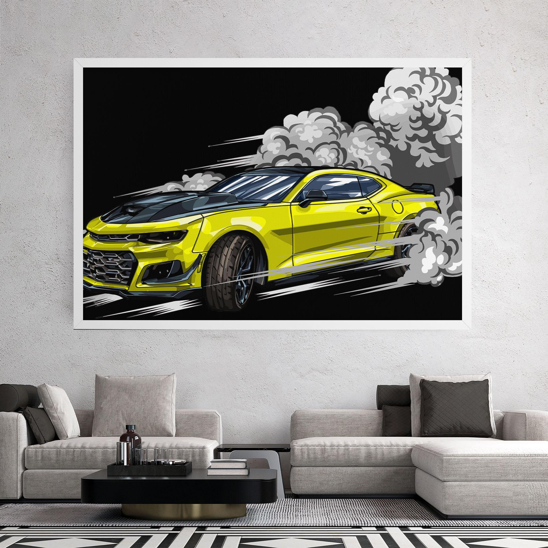 Tablou Canvas Racing Car Smoke mockup 2