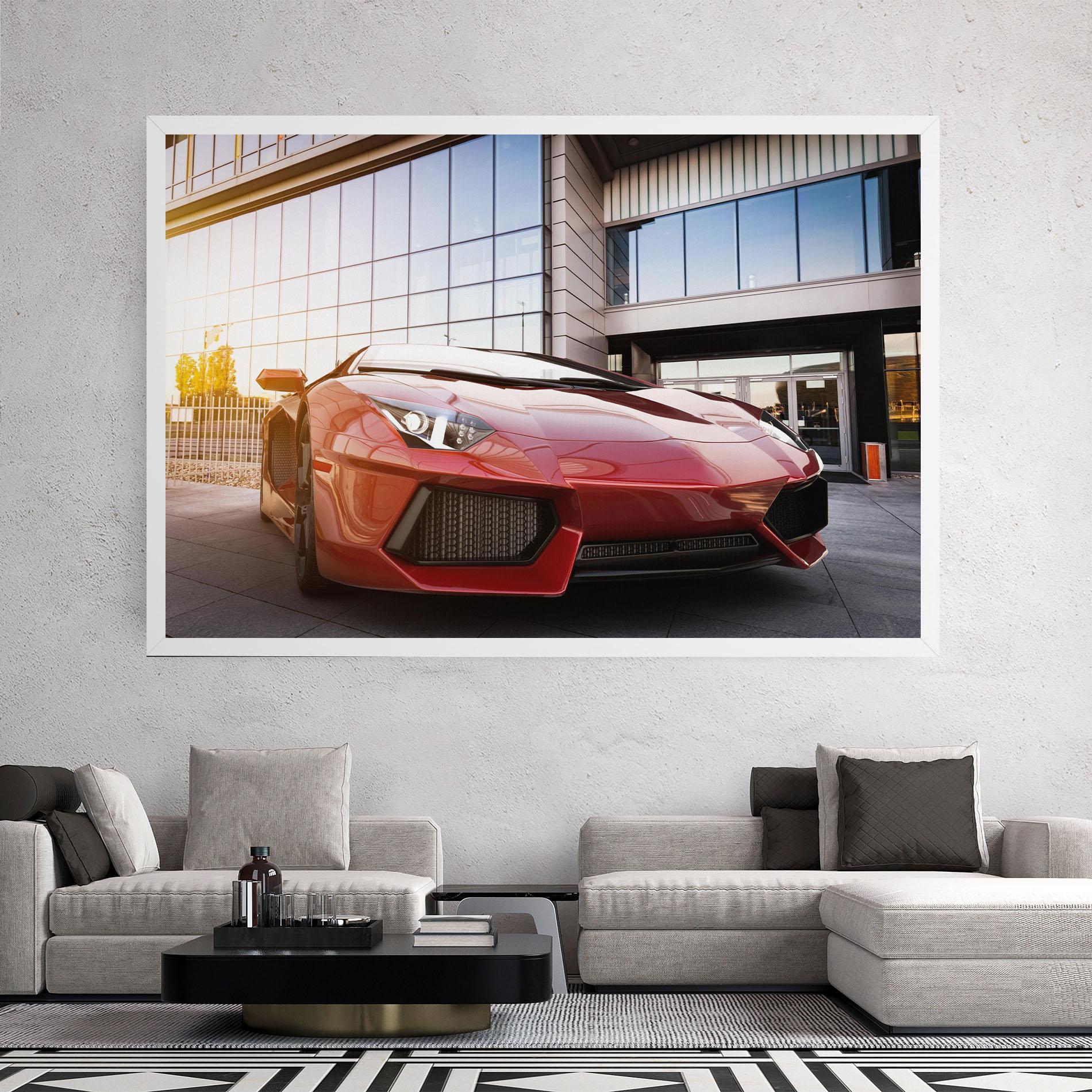 Tablou Canvas Red Lambo Outside mockup 2