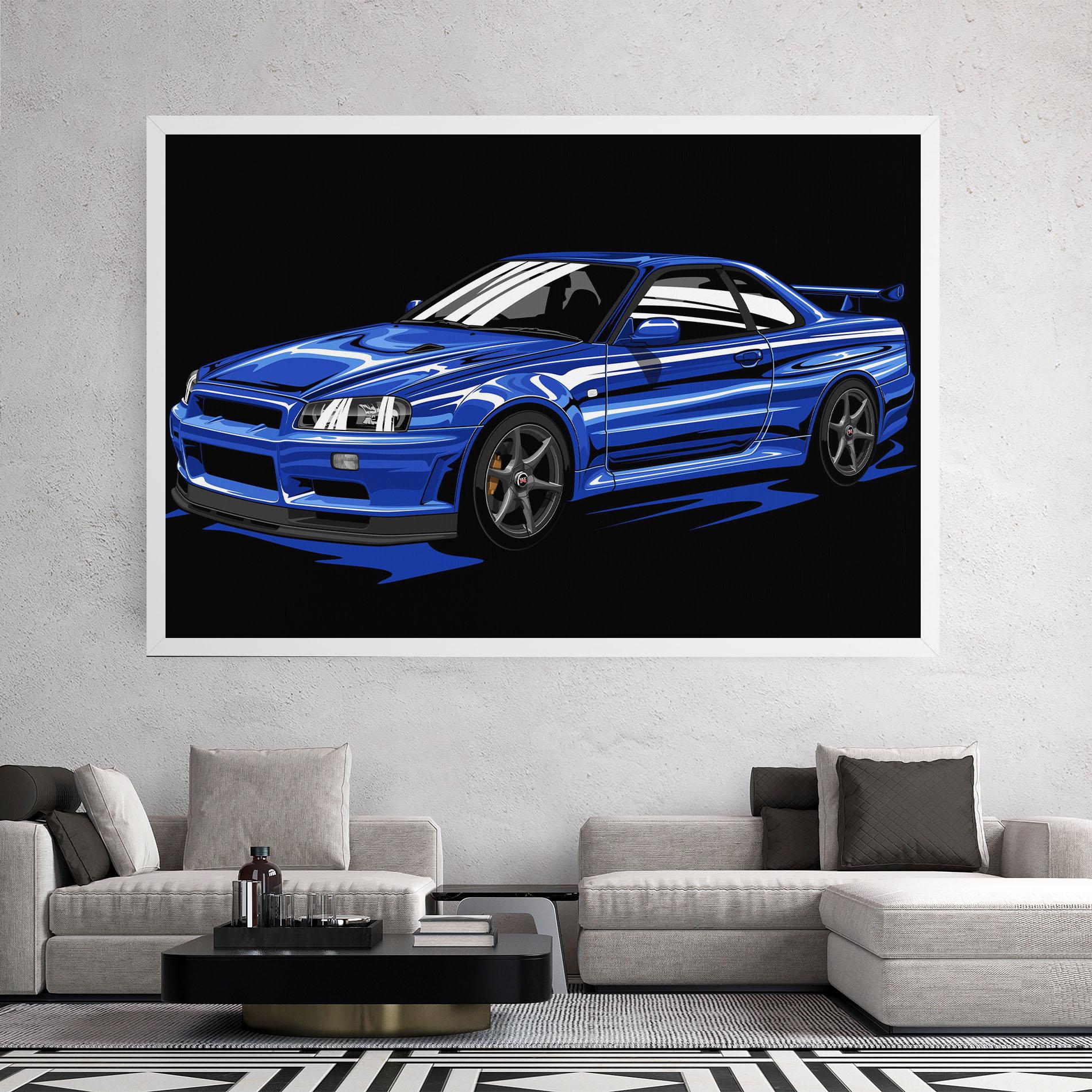 Tablou Canvas Sport Blue Car mockup 2