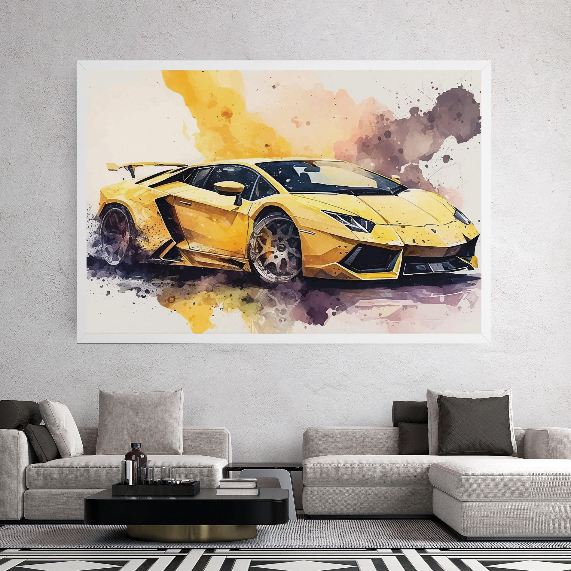 Tablou Canvas Watercolor Sport Car mockup 2