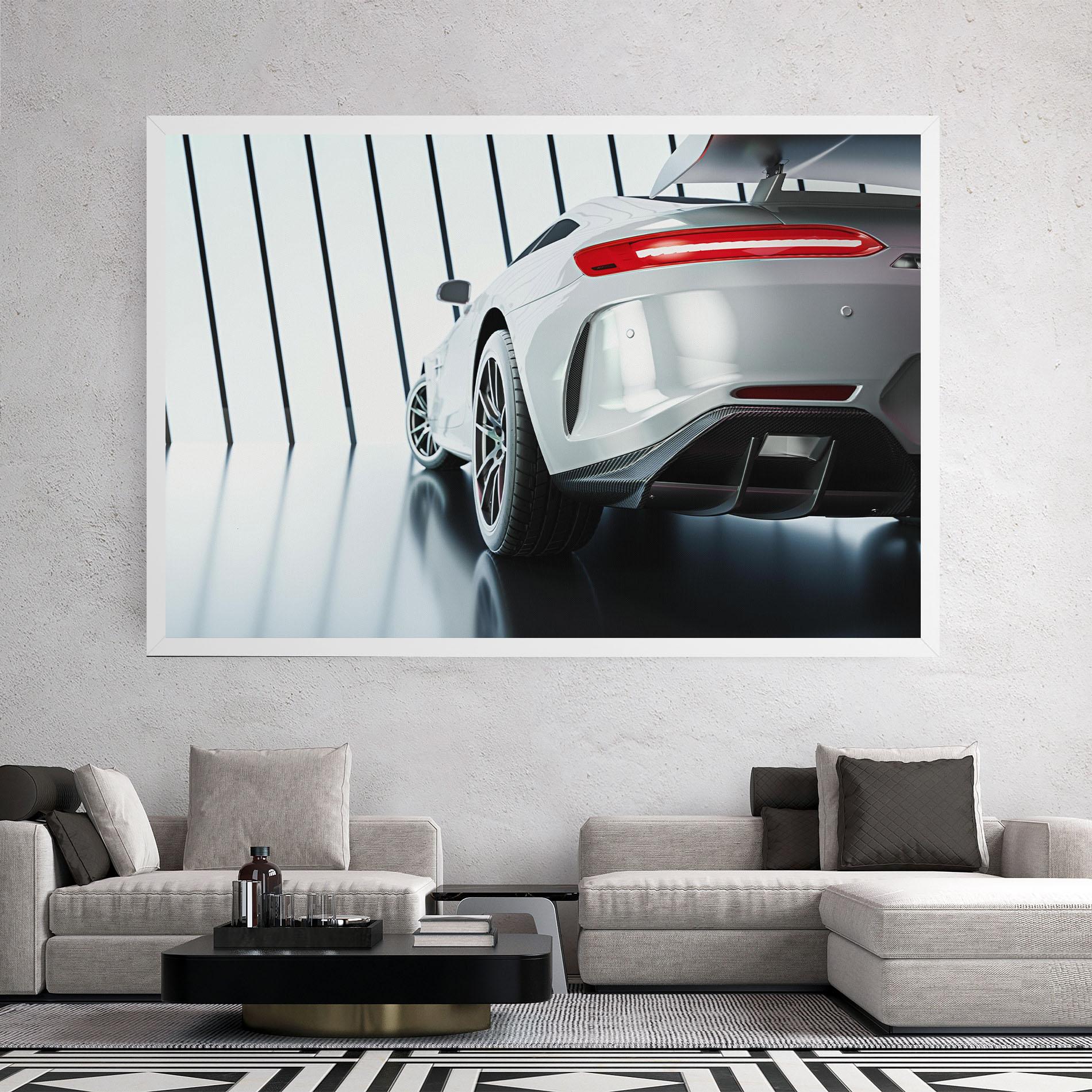 Tablou Canvas White Mercedes Amg mockup 2