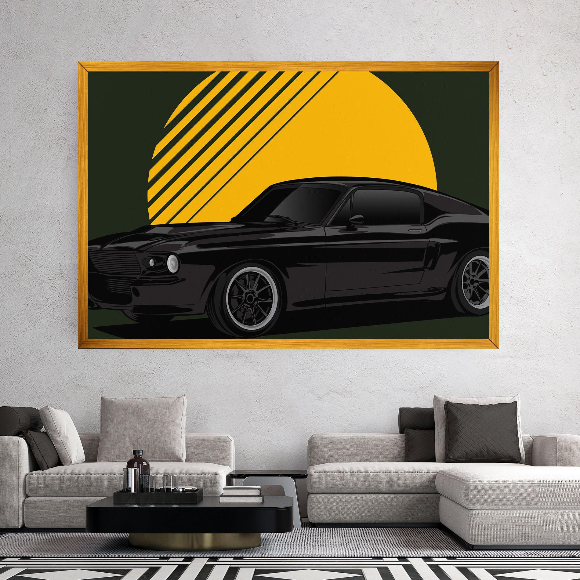 Tablou Canvas Black Car Sun mockup 2