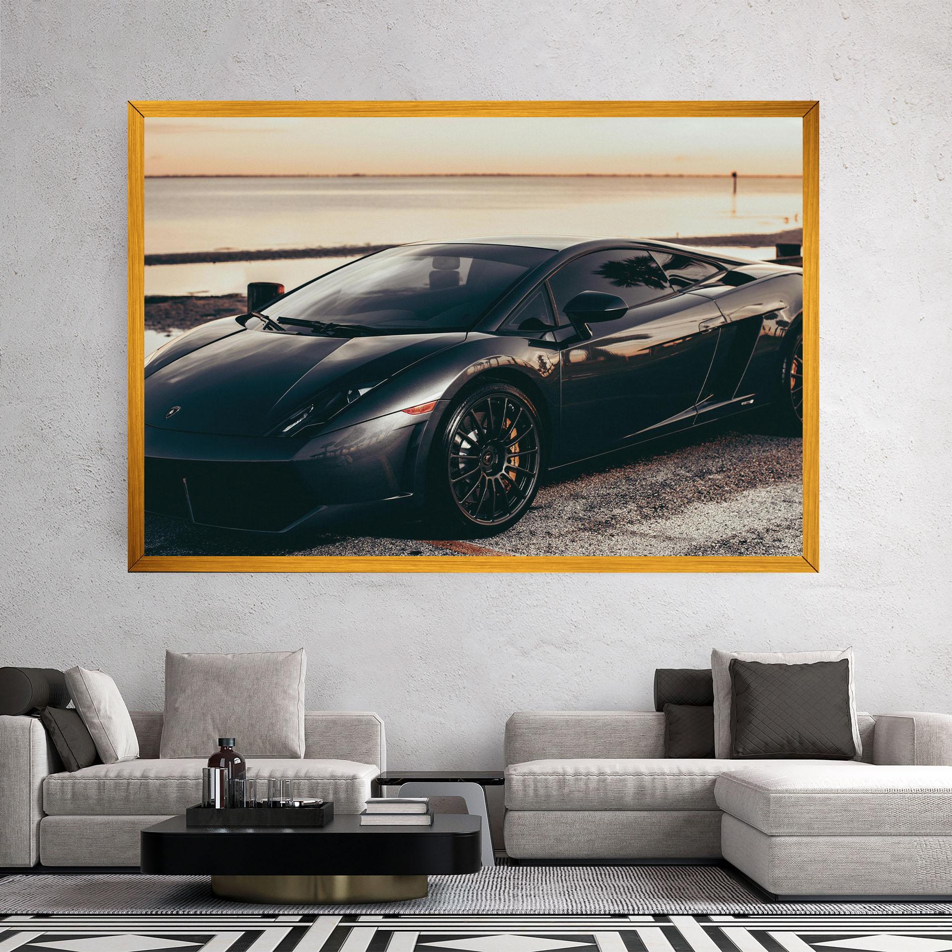 Tablou Canvas Black Lambo Sea mockup 2