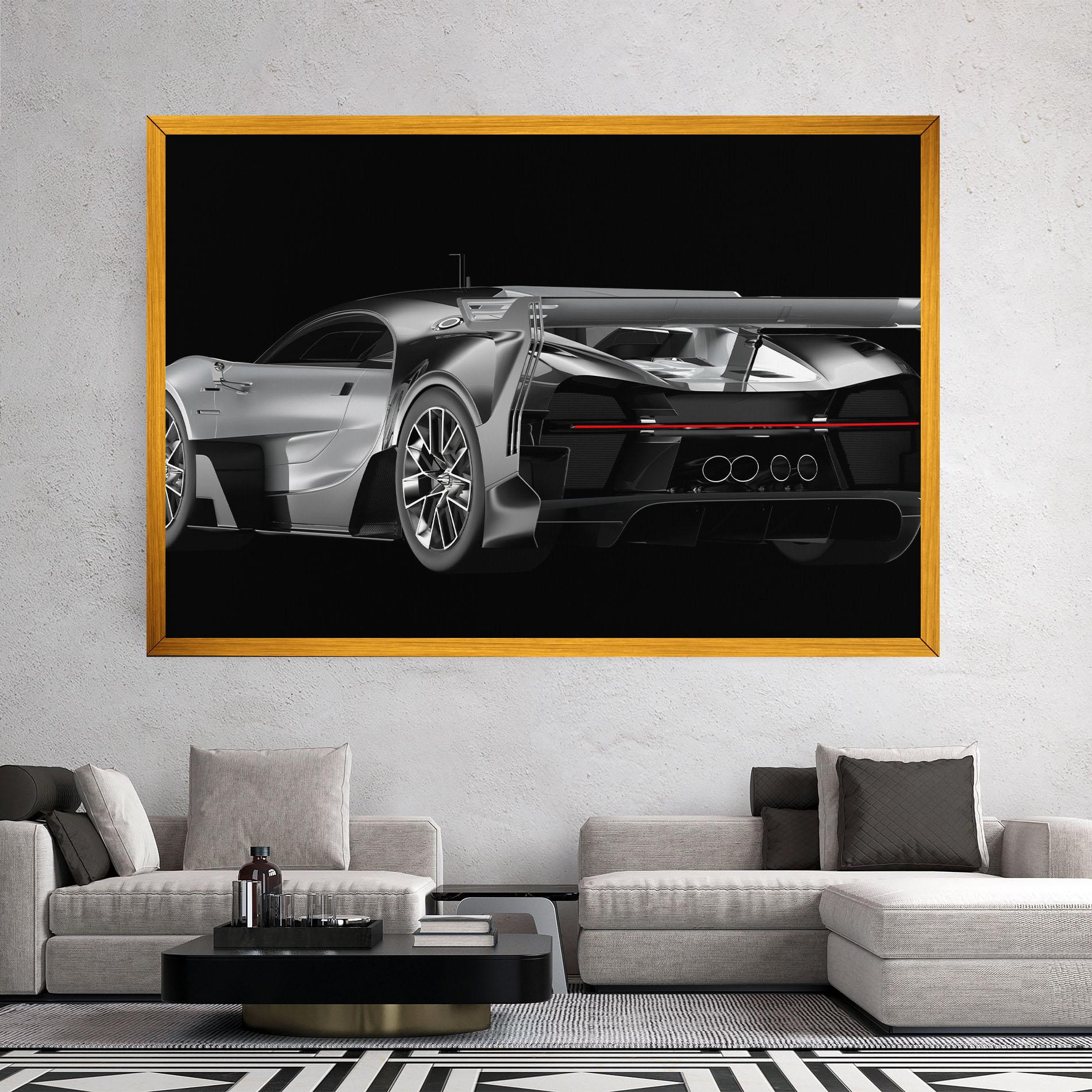 Tablou Canvas Black Rear Hypercar mockup 2