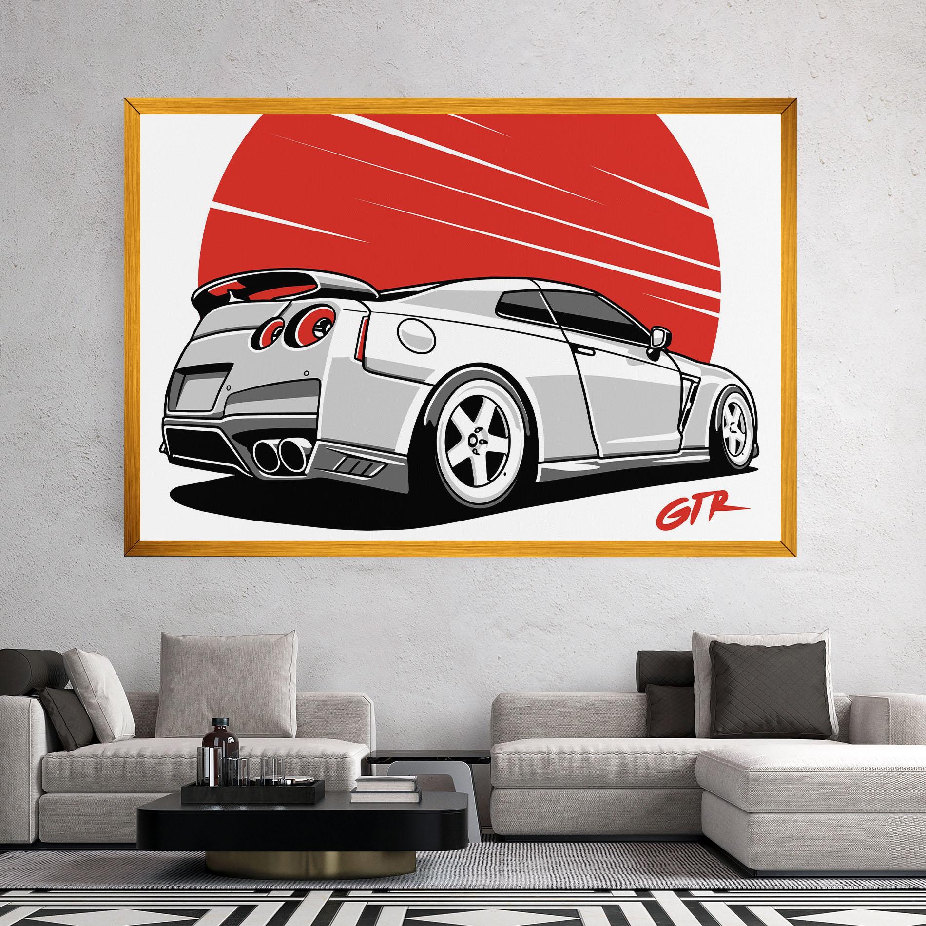 Tablou Canvas Grey Gtr Car mockup 2