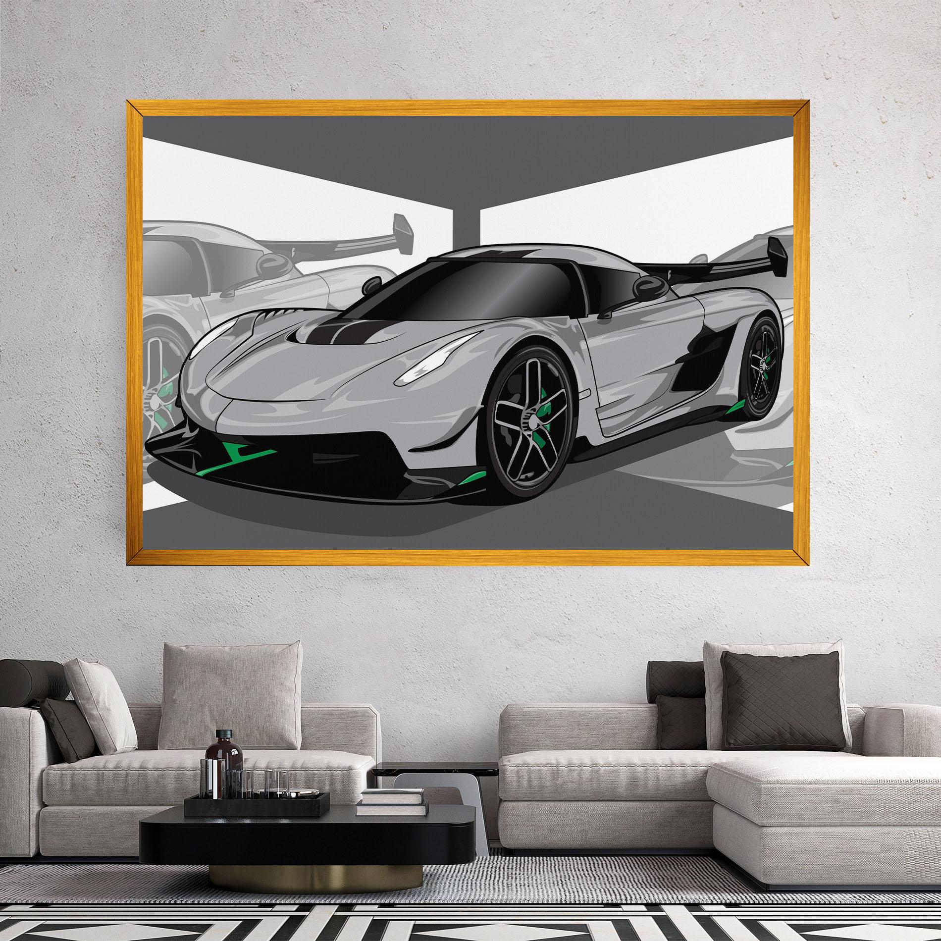 Tablou Canvas Grey Sport Car mockup 2