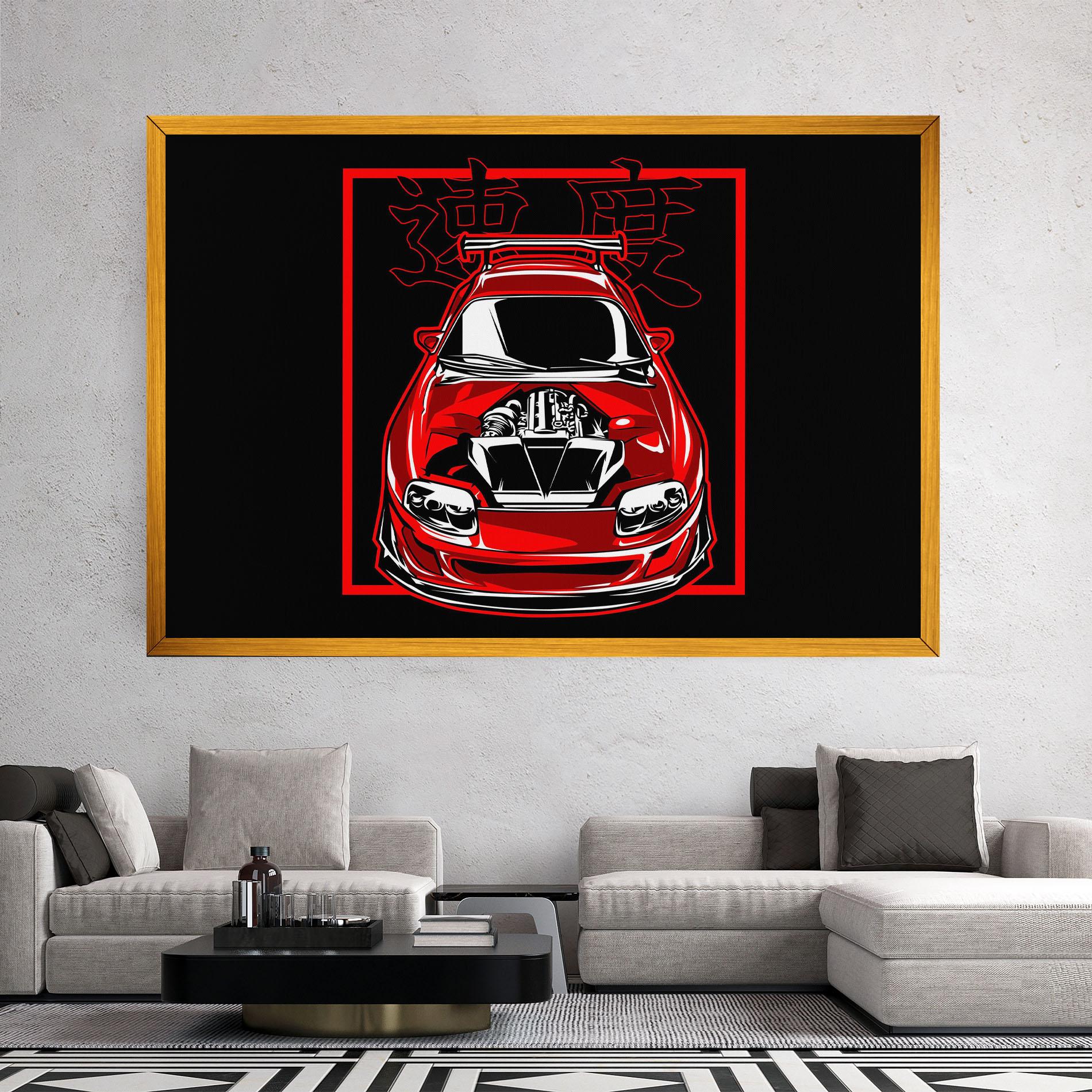 Tablou Canvas Japanese Red Car mockup 2