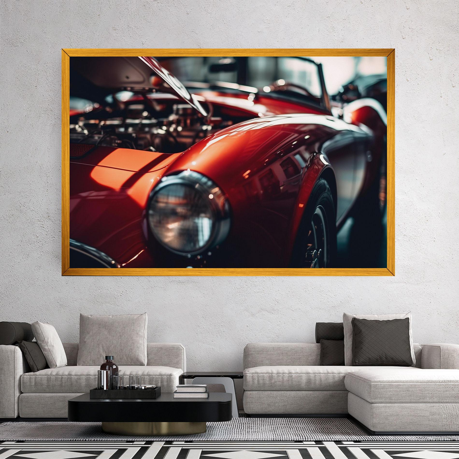 Tablou Canvas Old Vintage Red Car mockup 2