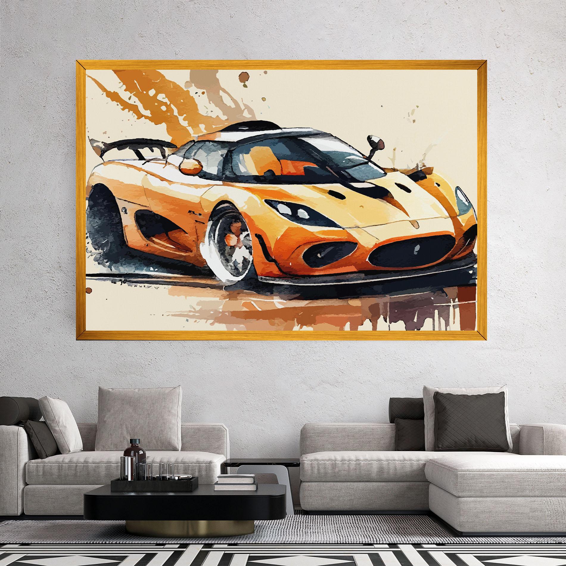 Tablou Canvas Orange Paint Car mockup 2
