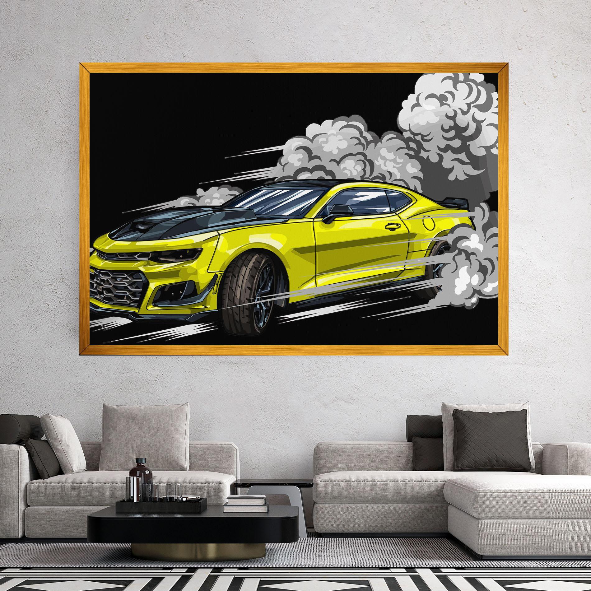 Tablou Canvas Racing Car Smoke mockup 2